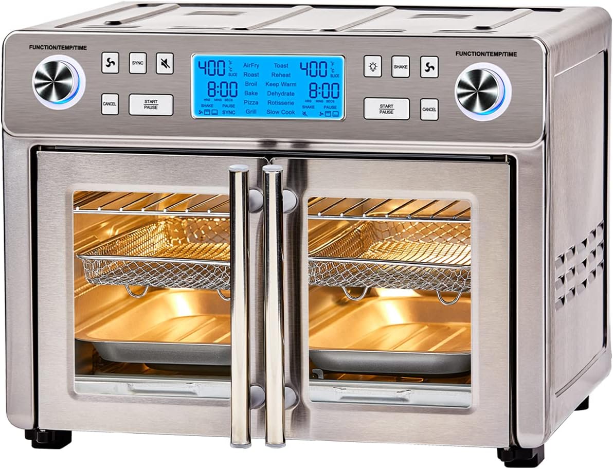 Emeril Lagasse Dual Zone 360 Air Fryer Oven Combo with French Door 25 QT Extra Large