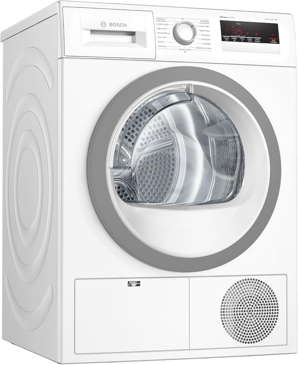 Bosch WTH85VWIN Serie 4 Wärmepumpentrockner für 8 kg Wäsche, 236 kWh pro Jahr, Auto Dry, Anti Vibration-Design, Sensitive Drying-System, Umweltfreundliches Kühlmittel, Weiß