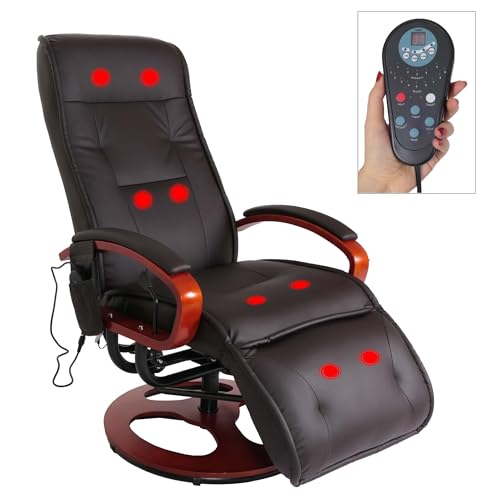 Mendler Poltrona Relax Arles II Massaggio Ecopelle Altezza Regolabile 99 118cm Marrone : Amazon.it: Salute e cura della persona