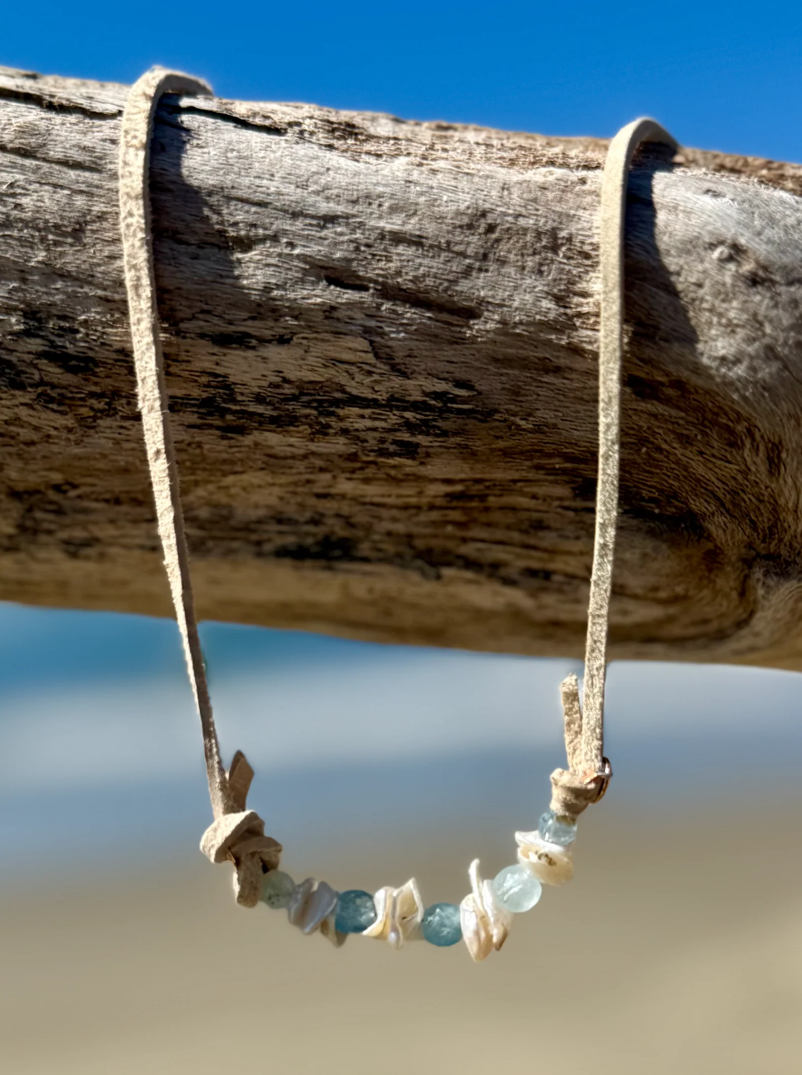 Keishi Pearl & Aquamarine Necklace