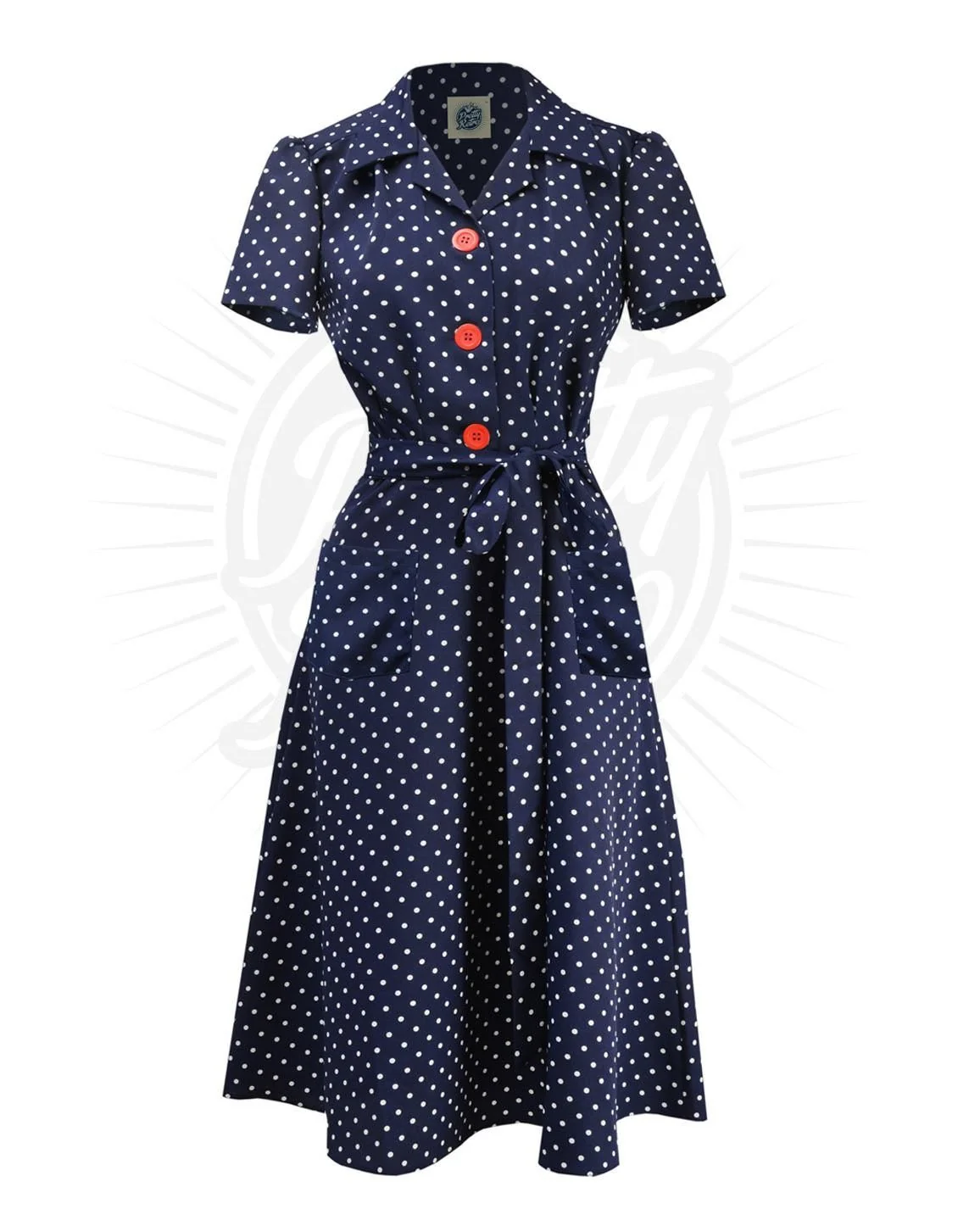 Sylvie 40s Polkadot Shirt Dress