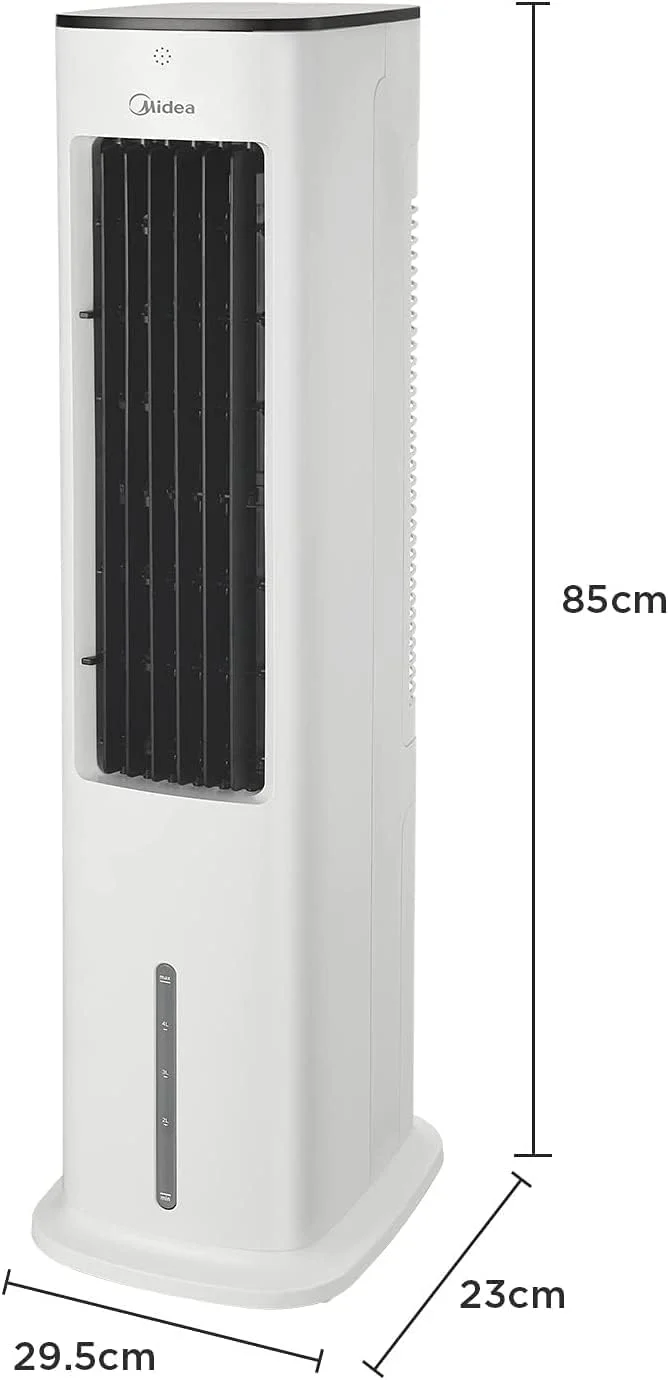 Midea AC100-20ARB Luftkühler 4-in-1 – 5L Wassertank, 3 Modi, Fernbedienung, 55W, Weiß