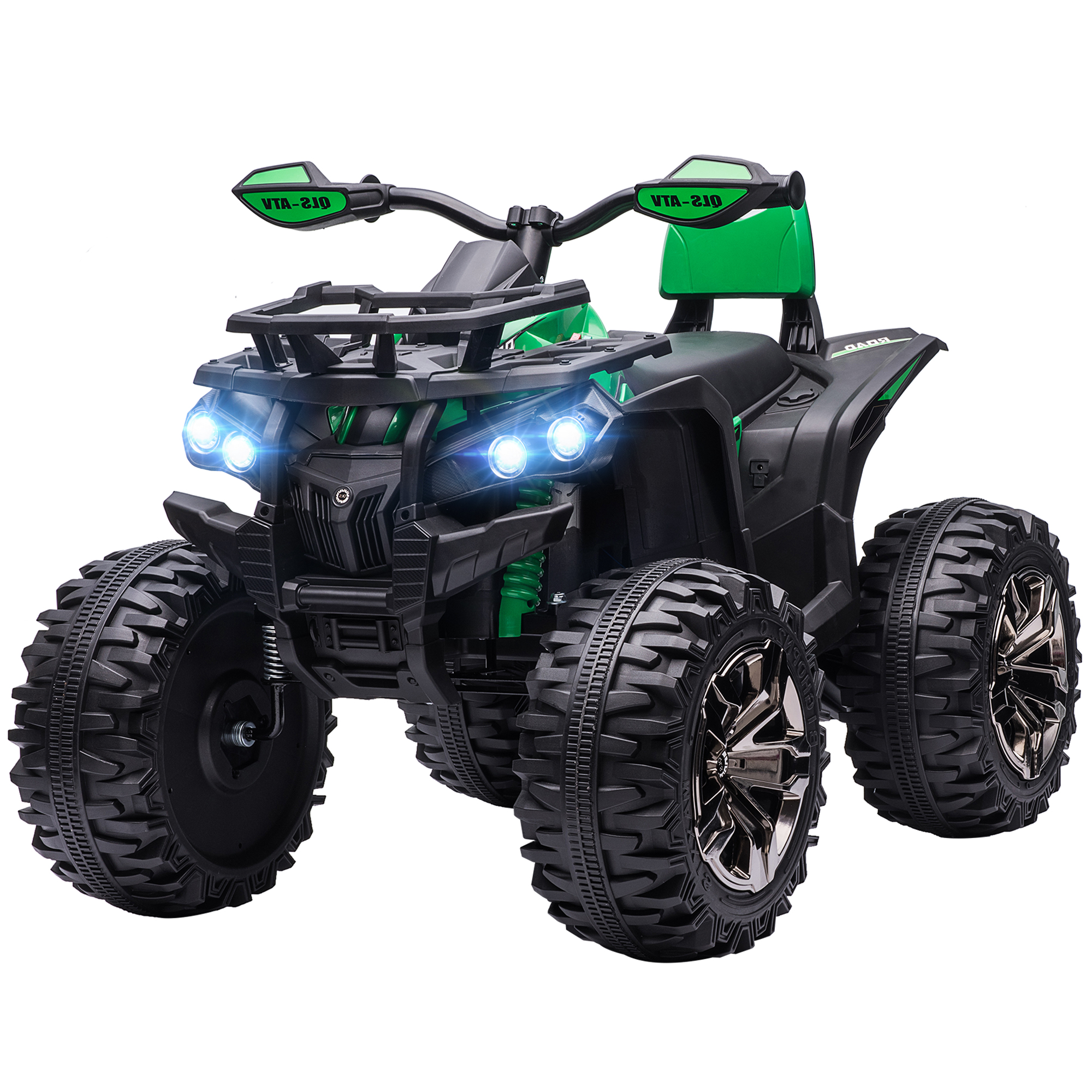 HOMCOM Elektrisch Kinderquad met Licht & Muziekaansluiting, 3-8 km/u, Voor 3-5 Jaar, Groen