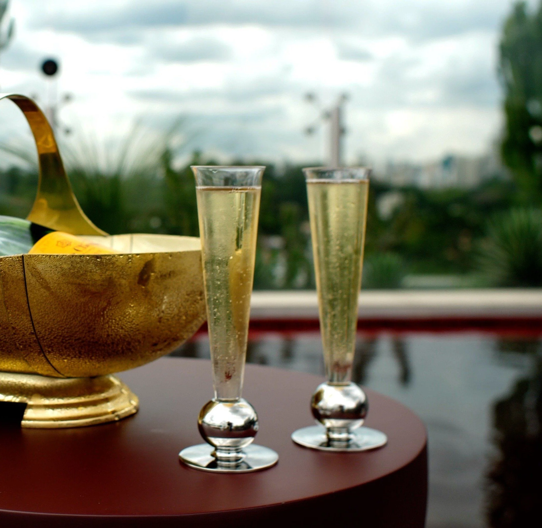 Crystal Flute on Pedestal