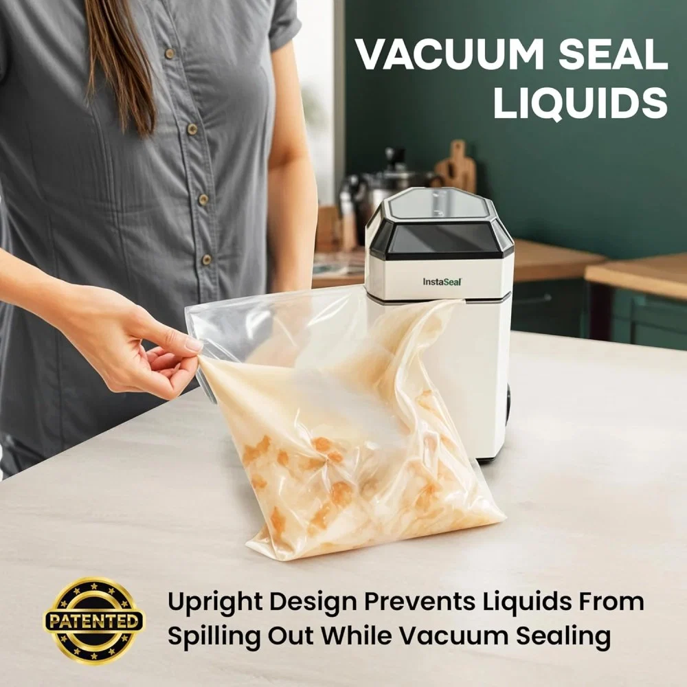 Food Vacuum Sealer Machine,Upright Vacuum Sealer Machine Allows to Vacuum Seal Liquids,Food Sealer,Keeps Food Fresh Longer As Seen on TV