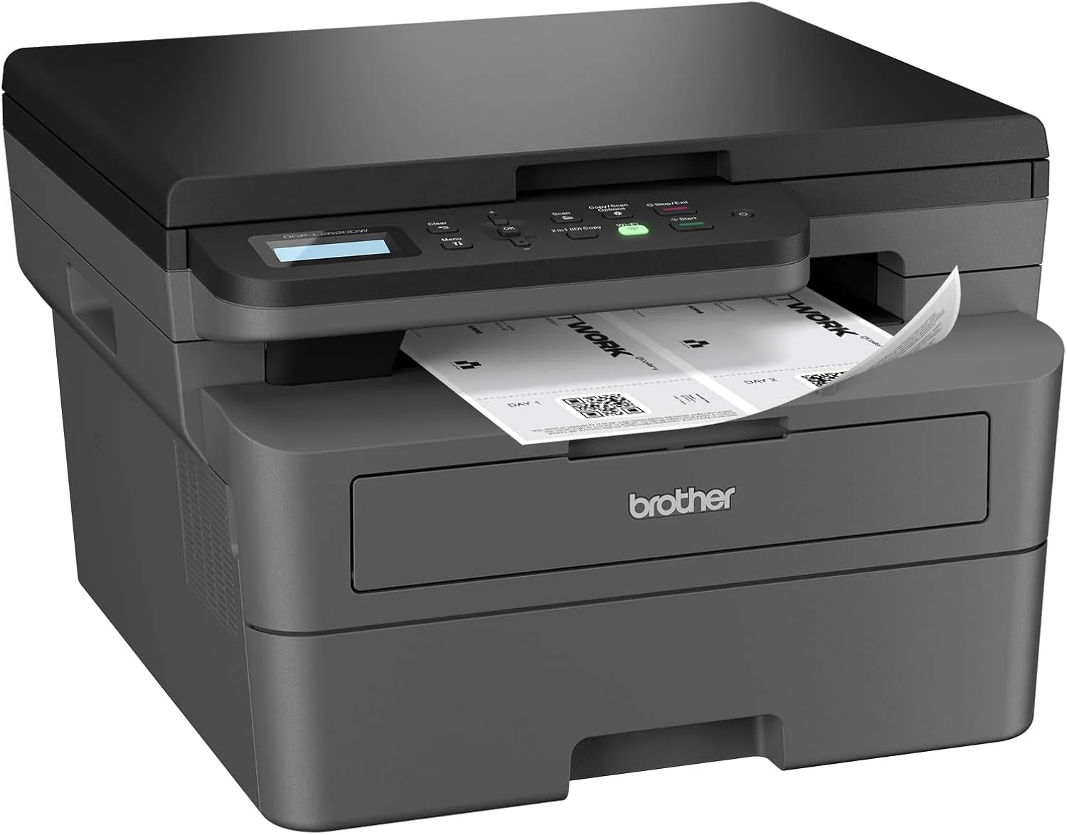 Brother DCP-L2620DW 3 az 1-ben fekete-fehér lézer multifunkciós nyomtató, 32 oldal/perc, automatikus kétoldalas nyomtatás, 2 soros LCD kezelőpanel, USB és 5 GHz-es Wi-Fi