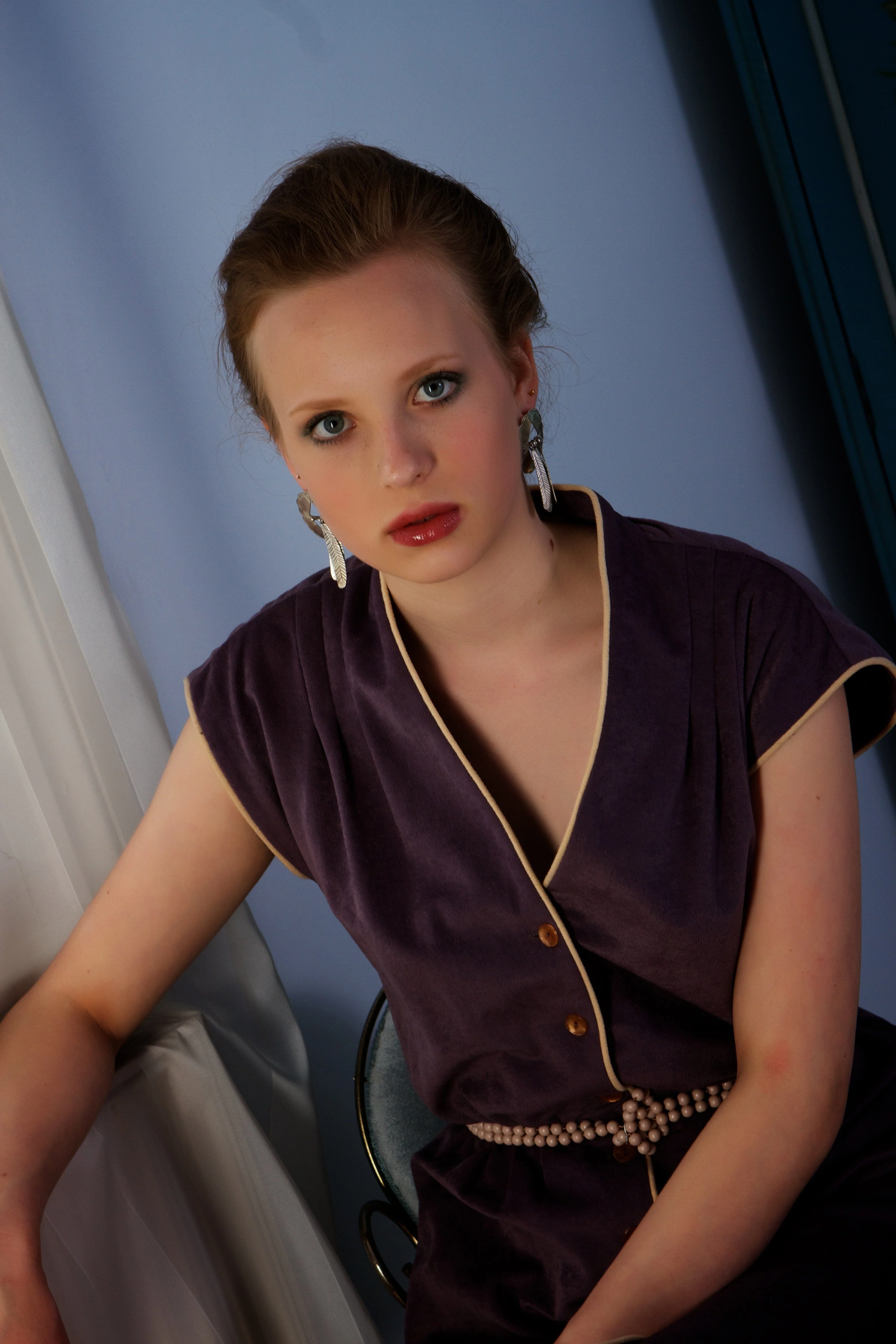 1970s Microsuede Velveteen Frost Bros Shirt Dress