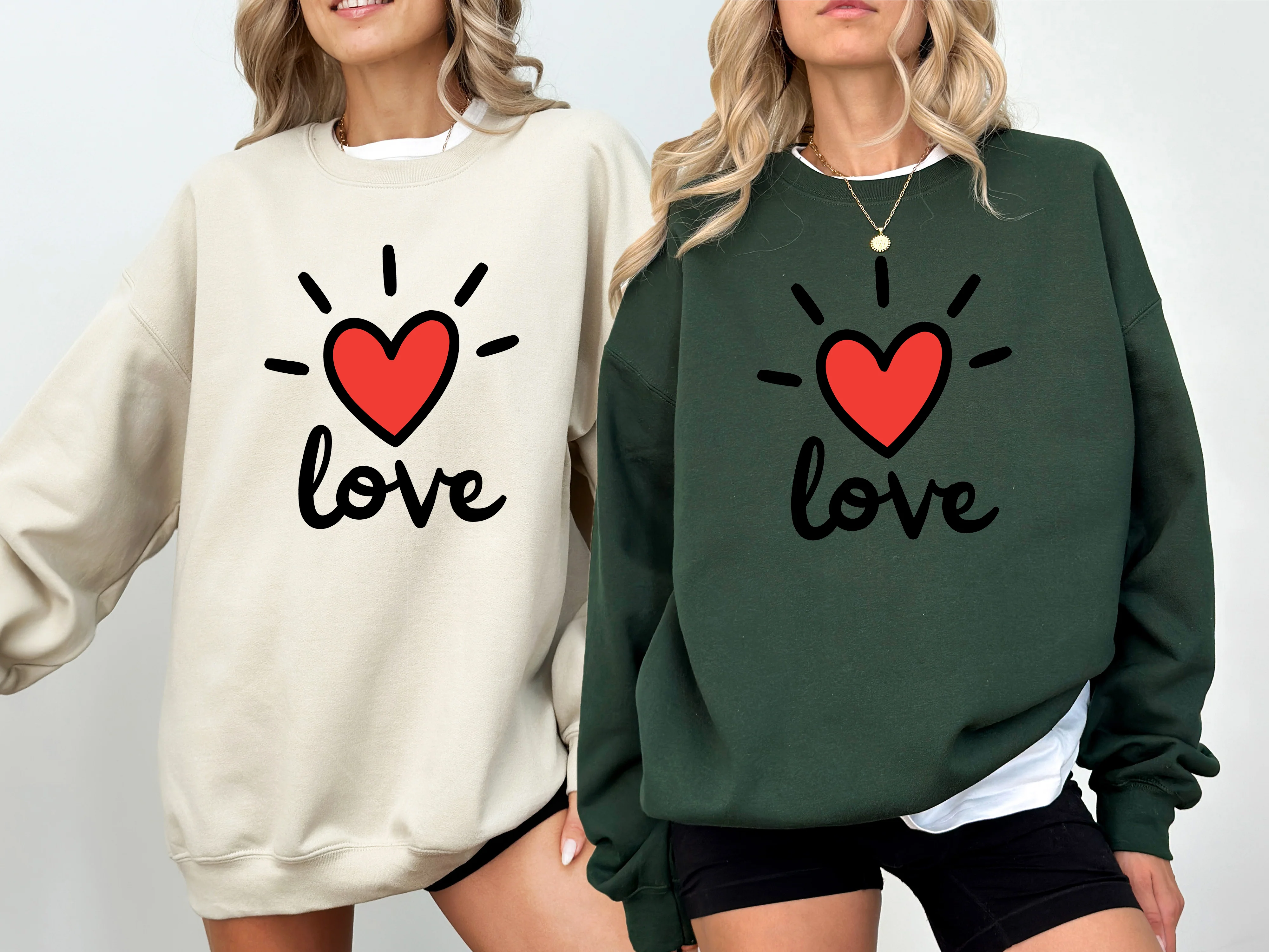 Love Heart Crewneck Sweatshirt - Red Heart 