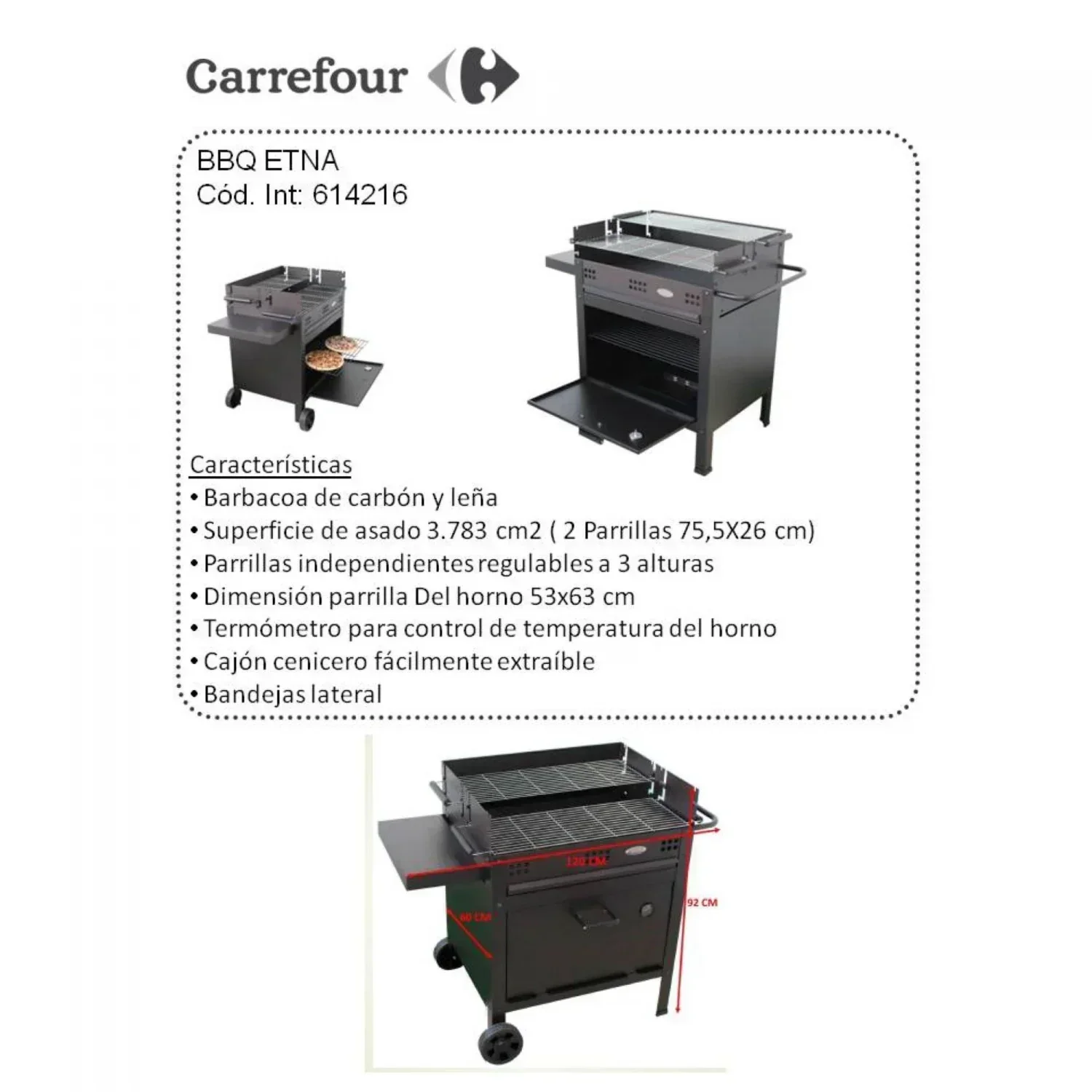 Barbacoa de Carbón con Horno Etna