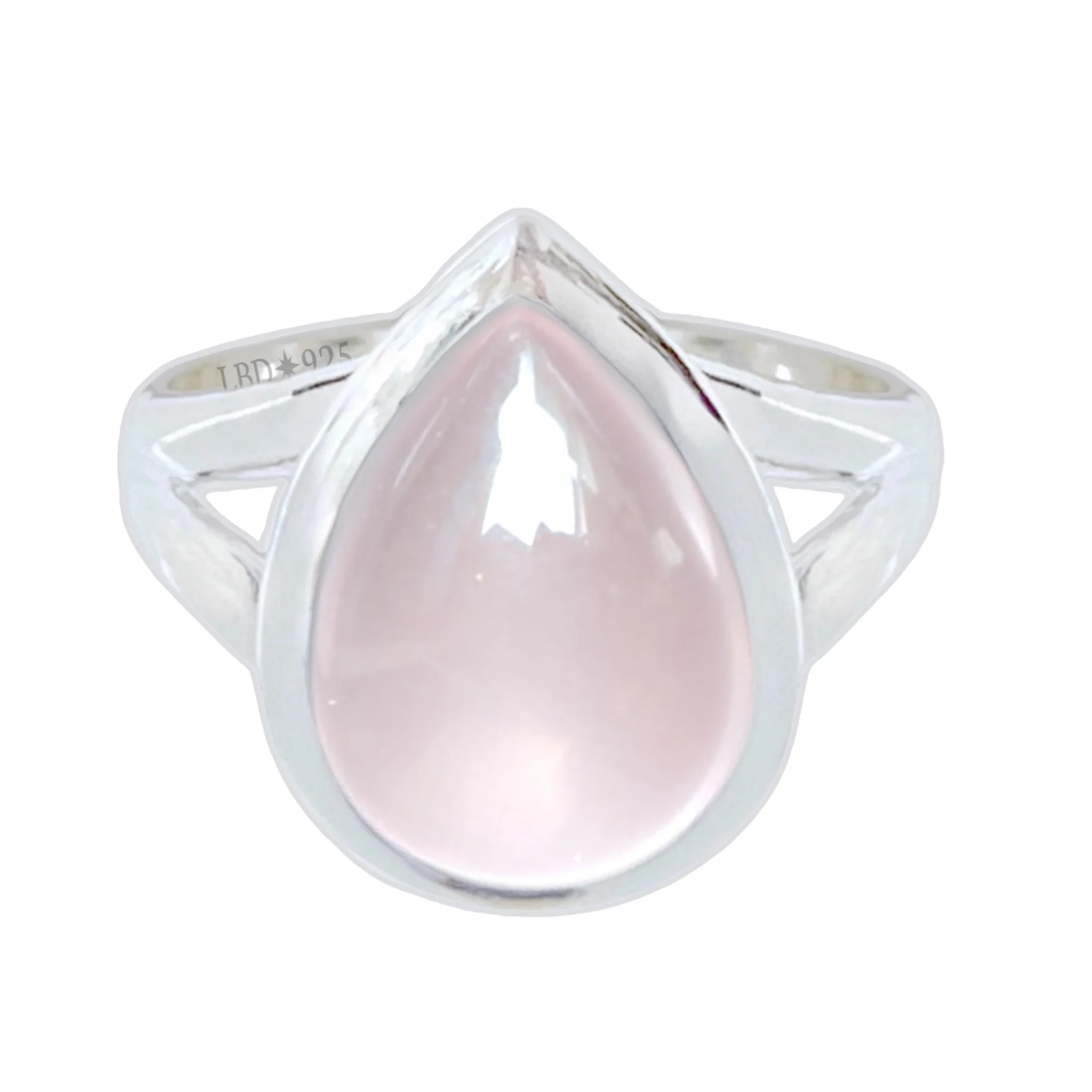 Laihas Classic Chic Raindrop Rose Quartz Ring
