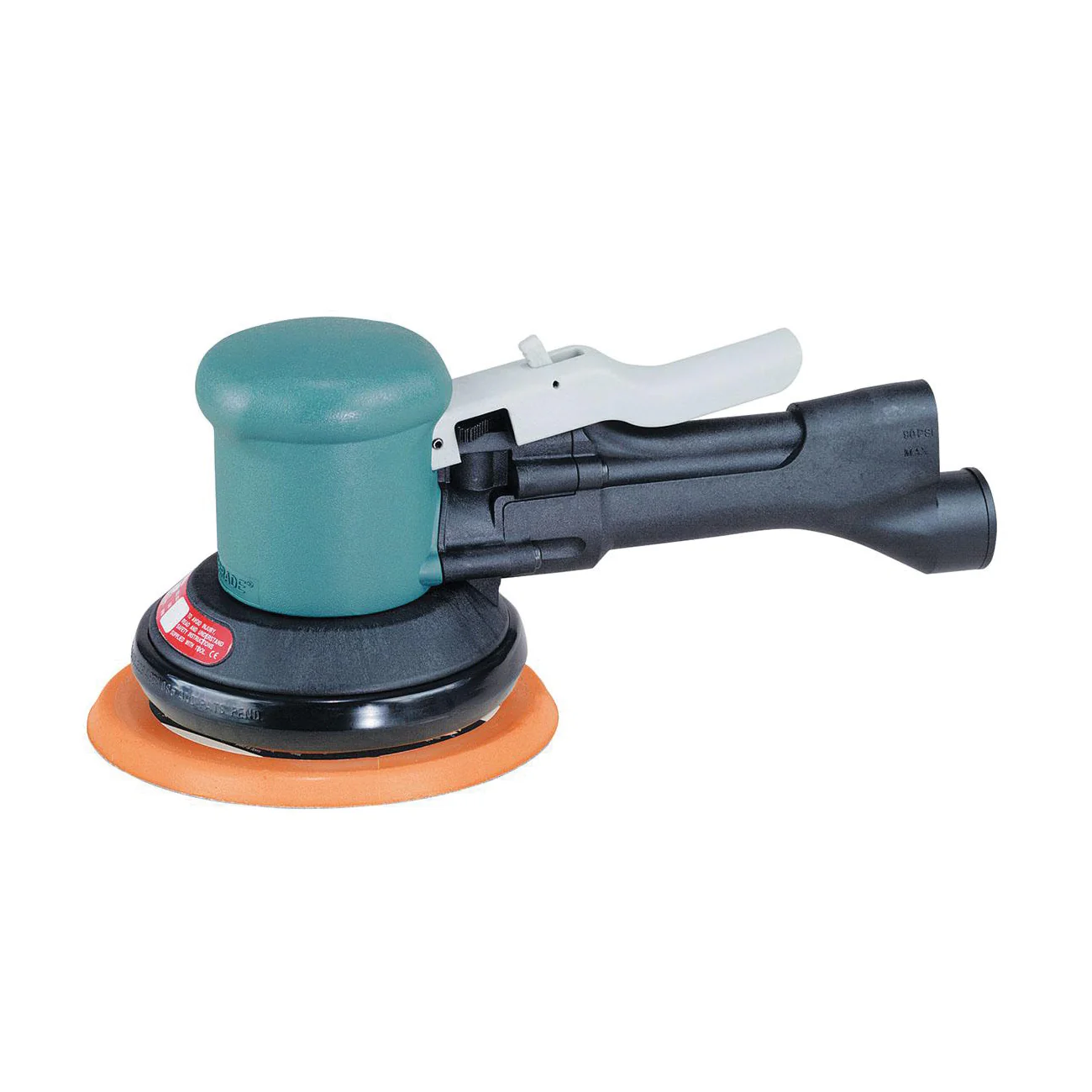 Dynabrade Dynorbital 58418  ~  6 Inch Diametertwo-Hand Dynorbital Random Orbital Sander Non-Vacuum .45 Hp 12000 Rpm 3/8 Diameter Orbit Rear Exhaust