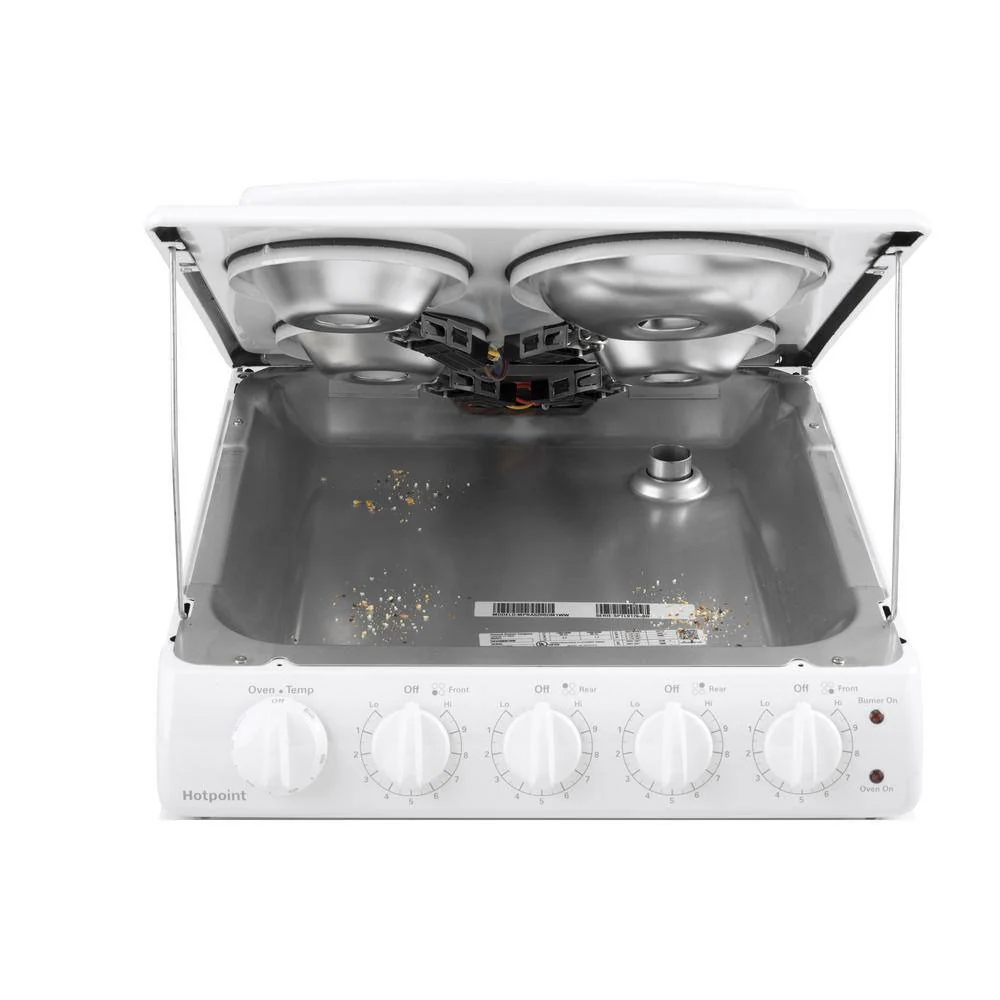20-inch electric oven with 4 cooking zones, freestanding, in white