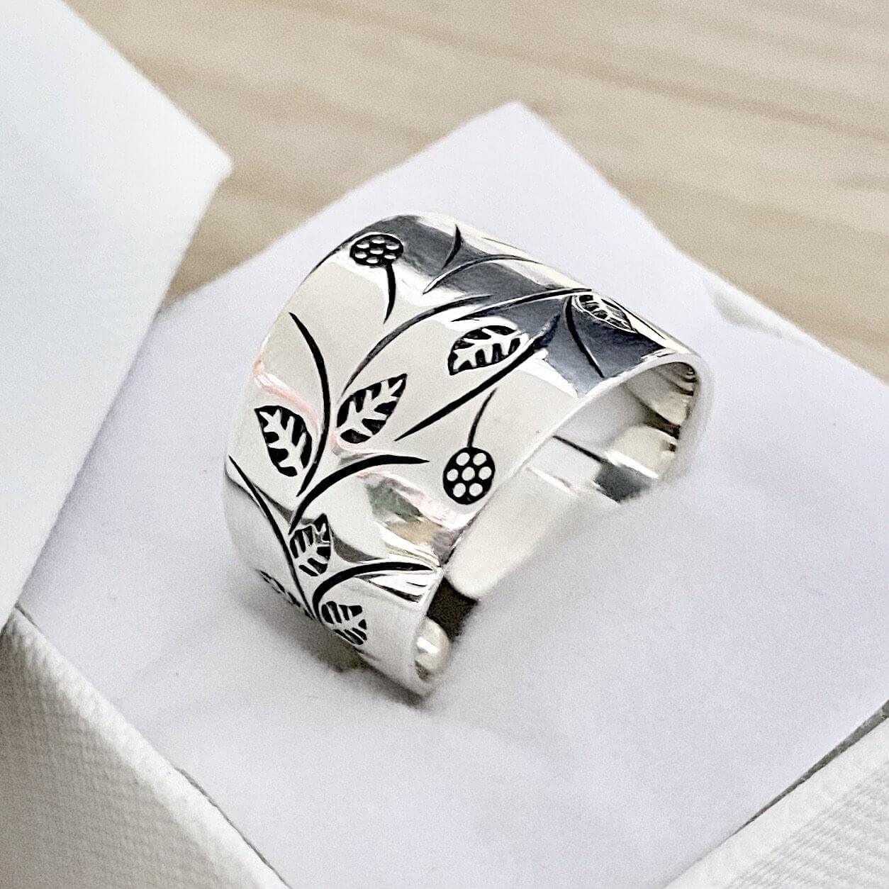 Laihas Garden Of Spring Cuff Sterling Silver Boho Ring