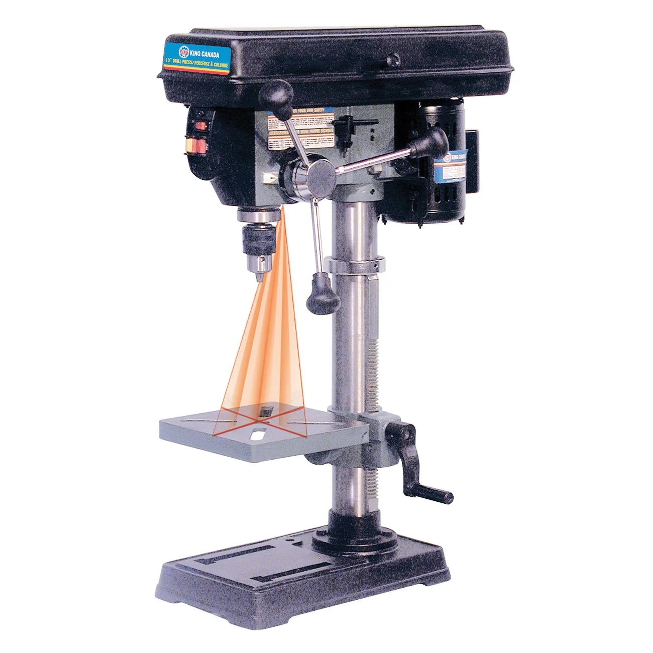 King Canada KC-110N  ~  Drill Press 10 Inch Bench, 5 Speed, 1/2 Inch Chuck With Dual Laser Guide System