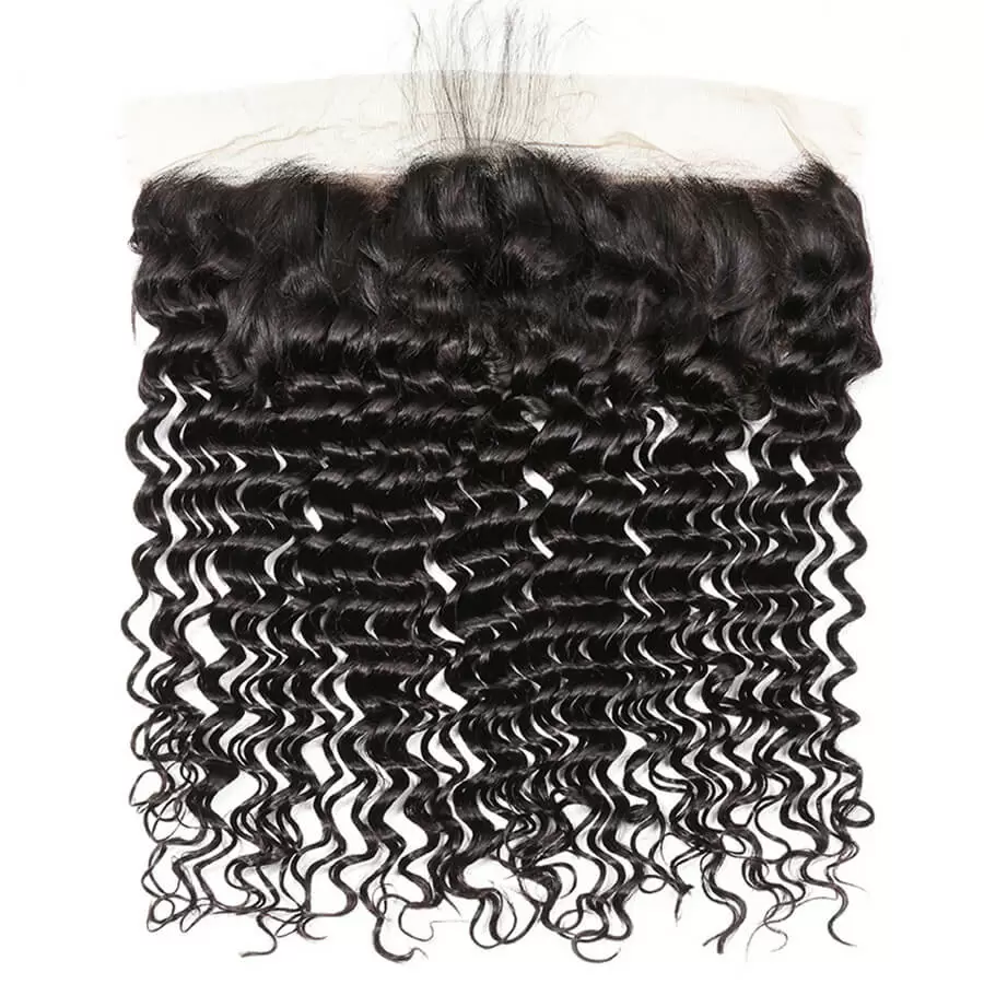 Peruvian Hair 13x4 HD Undetectable Lace Frontal Deep Wave 10-20 Inch 100% Virgin Human Hair
