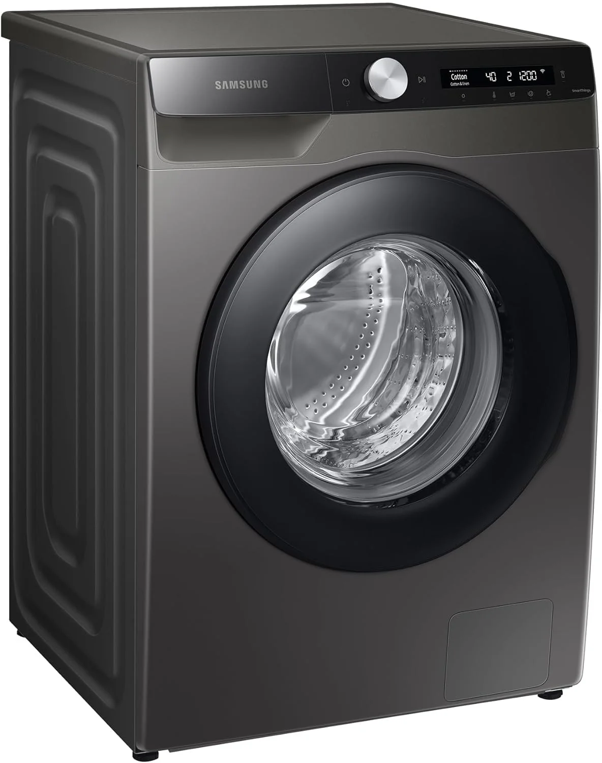 Samsung Waschmaschine, 8 kg, 1400 U/min, Ecobubble, Automatische Waschmittel- und Weichspülerdosierung, Inox/Schwarz, WW80T534AAXAS2