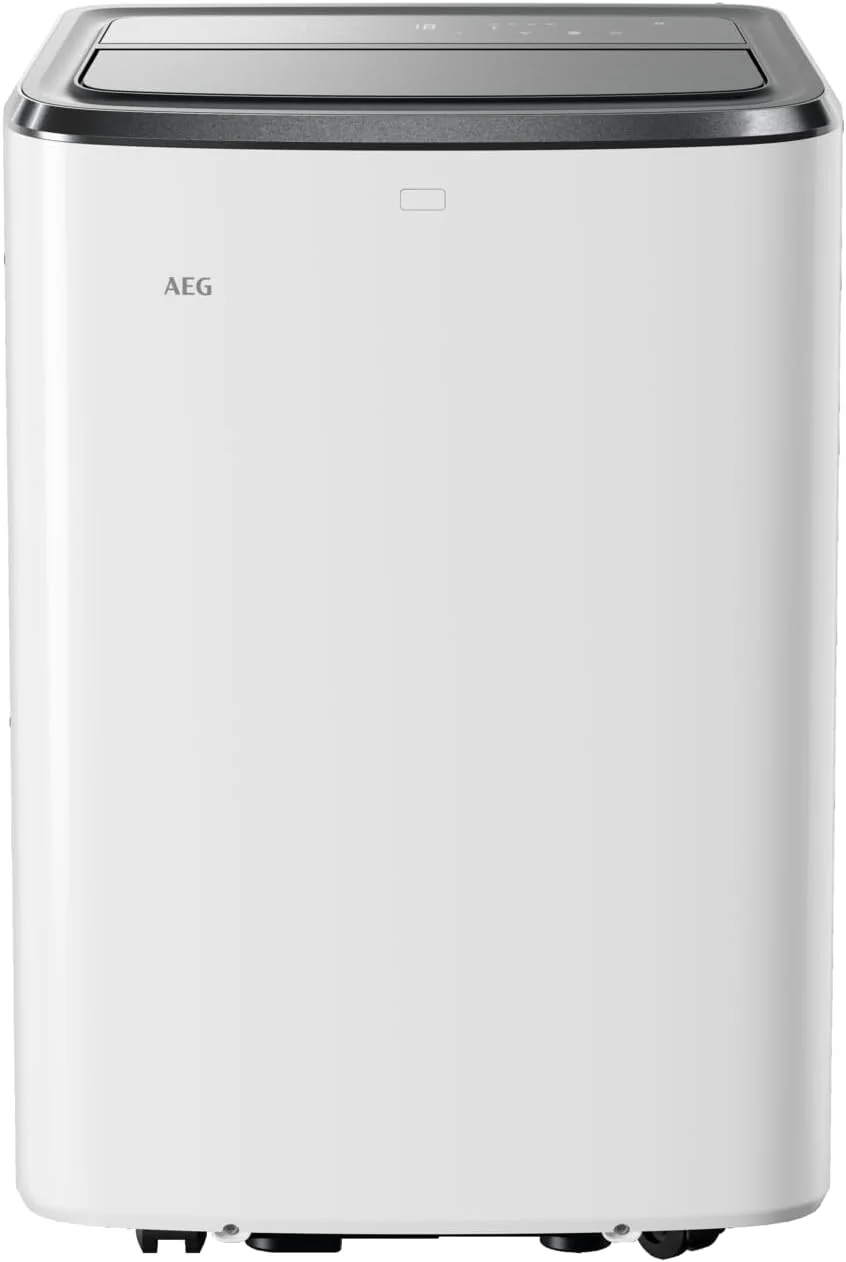 AEG Chillflex Pro AXP26U338CW mobile Klimaanlage / LED Display / Touch-Buttons / Fernbedienung / 30-40 m² / Kühlfunktion / Ventilator / Entfeuchtungsfunktion / Automatik / weiß/silber/schwarz