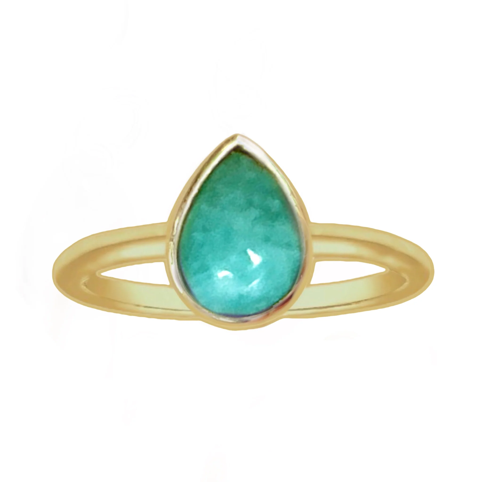 Laihas Mini Tearing Spirit Gold Amazonite Ring