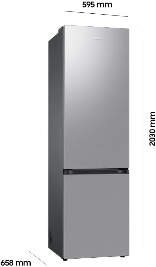 Samsung Kühl-Gefrier-Kombination, Kühlschrank mit Gefrierfach, 203 cm, 390 l Gesamtvolumen, 114 l Gefrierteil, AI Energy Mode, Edelstahl-Look, RL38C600CSA/EG