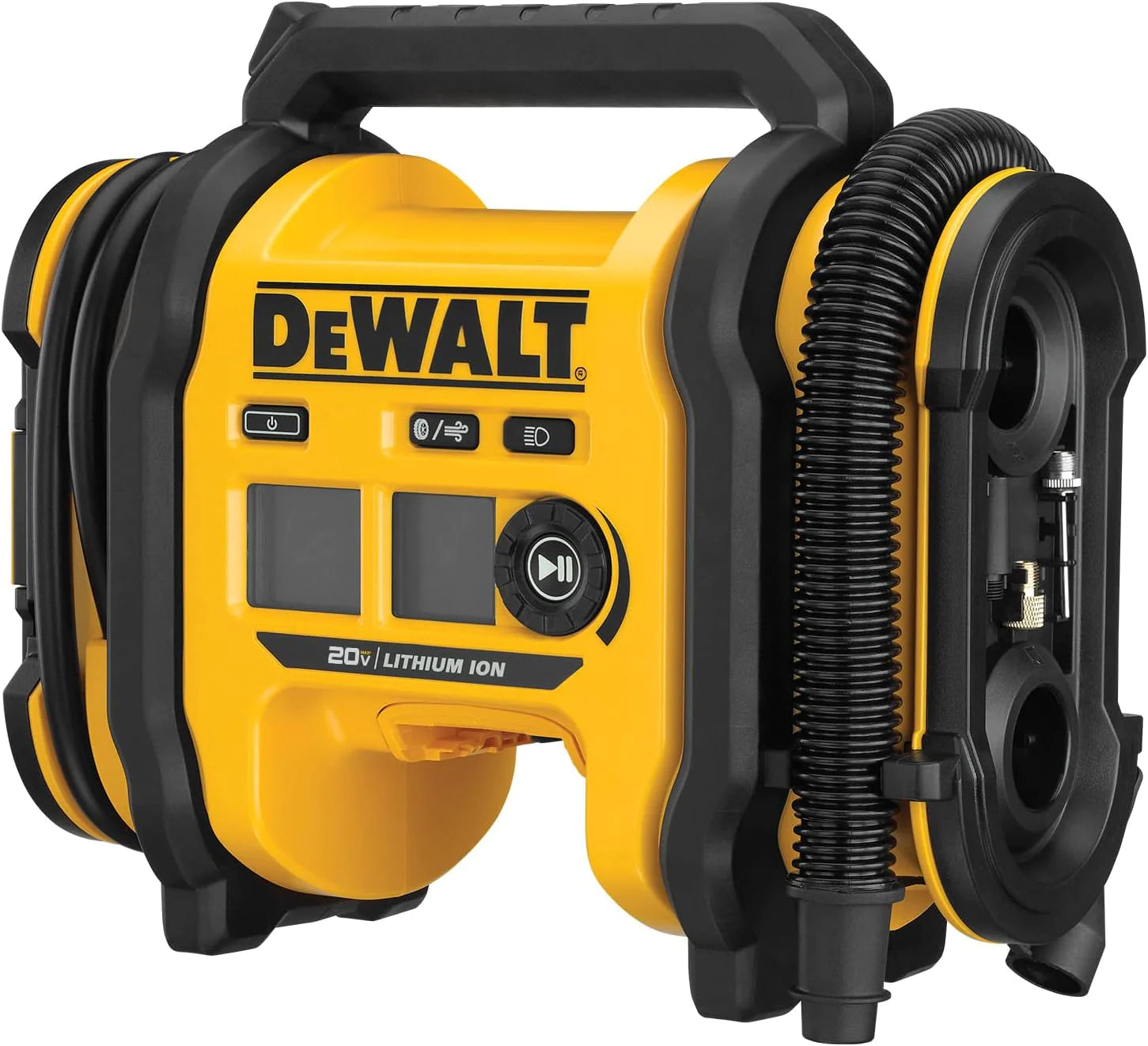 Inflator anvelope DEWALT 20V MAX, compact și portabil, oprire automată, lumină LED