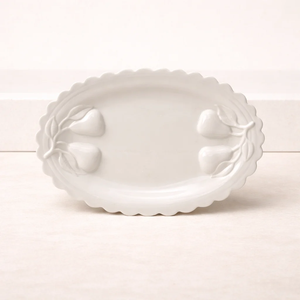 Stoneware Pear Scalloped Platter