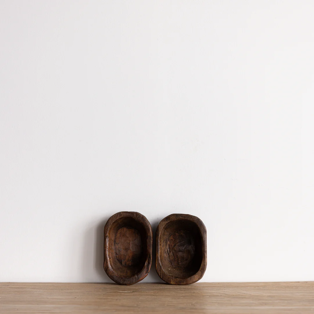 Dark Wooden Mini Dough Bowl