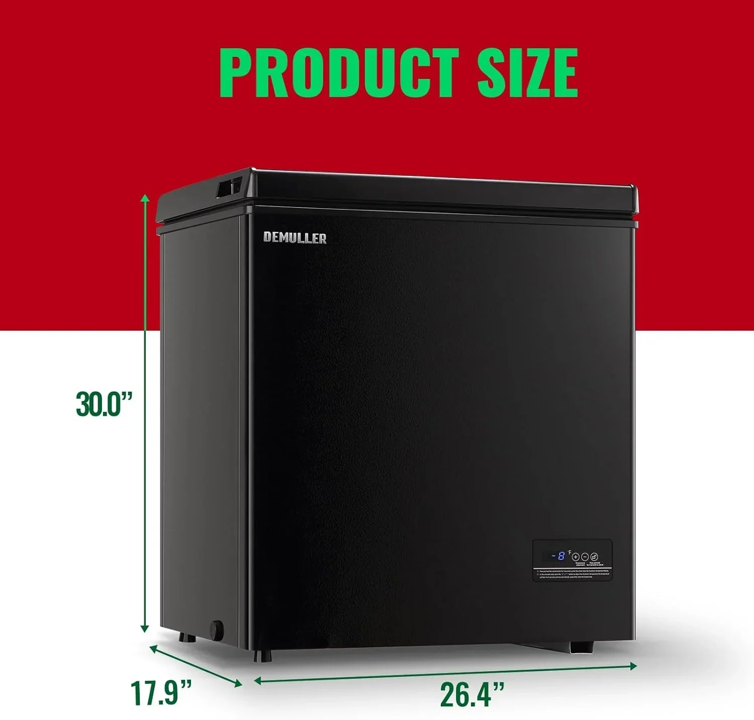 Chest Freezer 5.0Cubic Feet Deep Freezer Freestanding Freezers 2 Removable Stainless Steel Basket