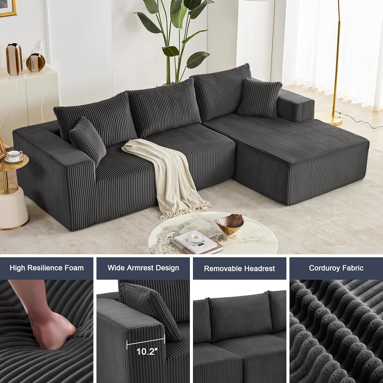 108 Modular Sectional Sofa Cloud Sectional Couch Modern Modular L-Shape Sofa Couch