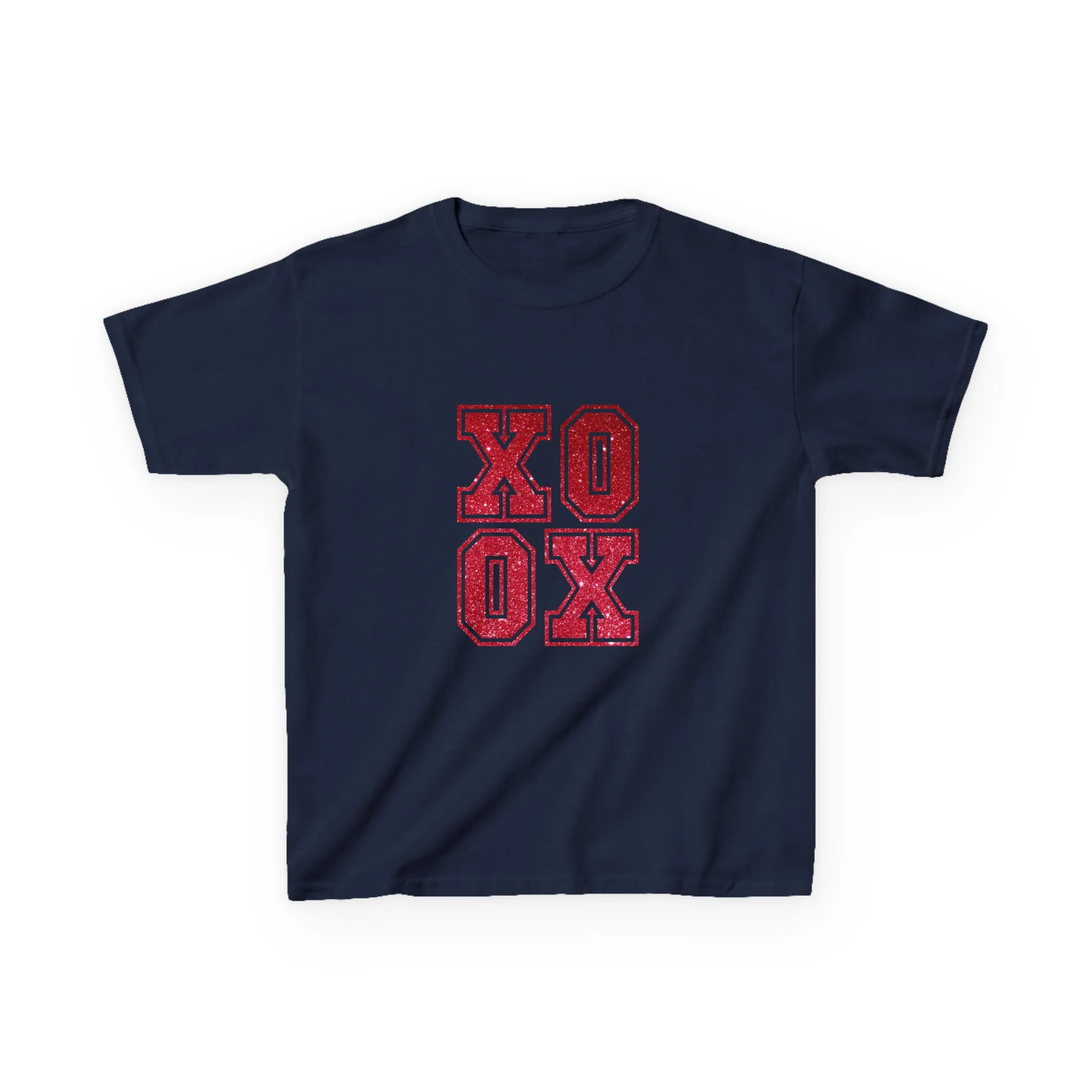 Red Varsity XOXO Kids Tee | Love Letter Graphic