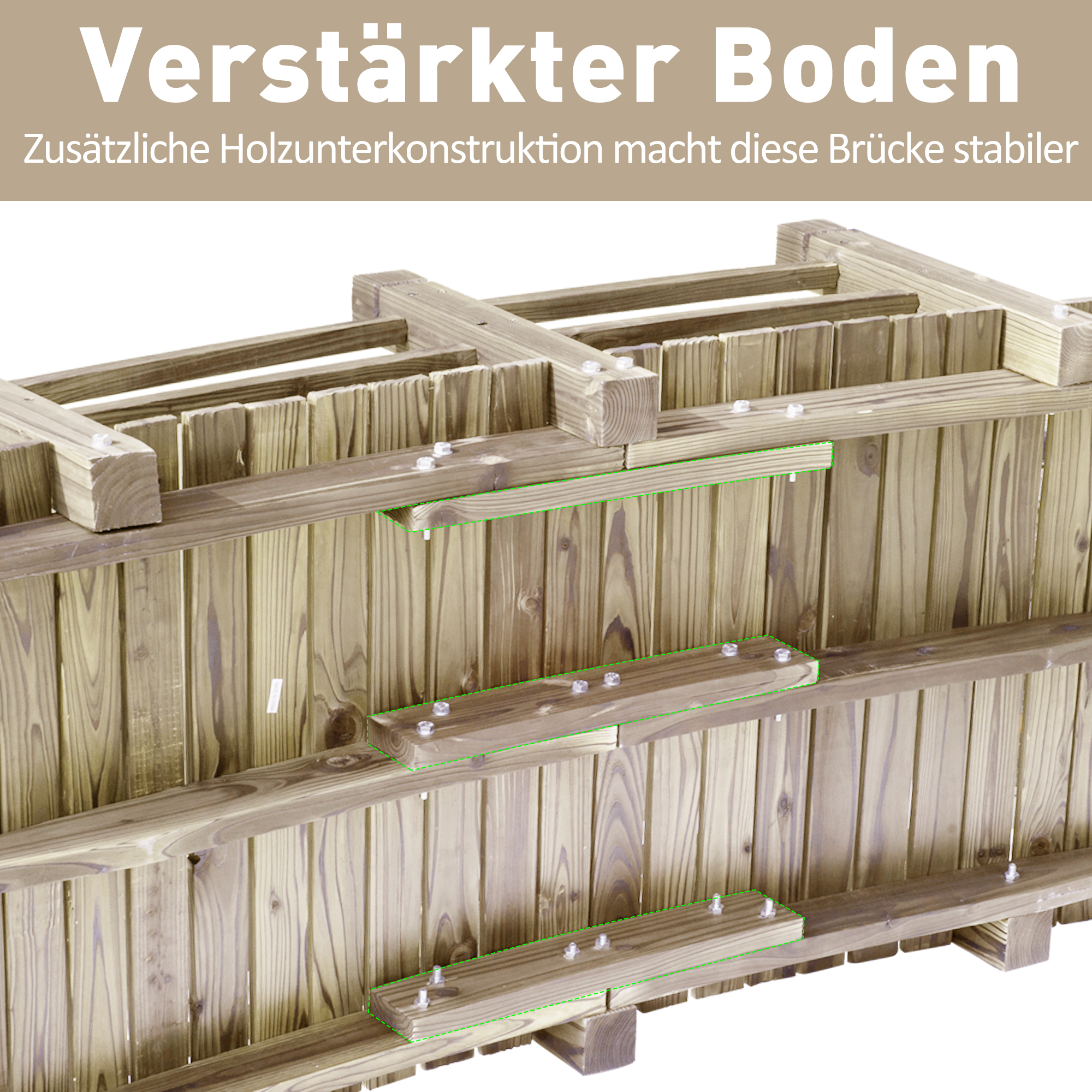 tuinbrug houten brug houten voetbrug vijverbrug sierbrug met leuning tot 180 kg