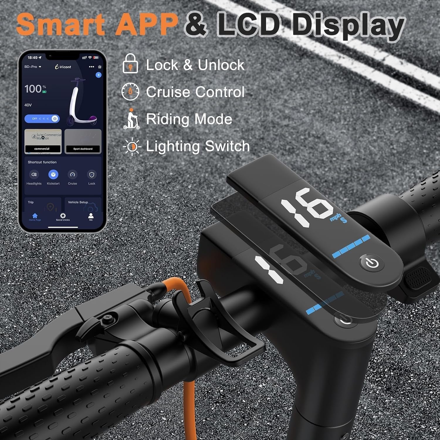 Electric scooter, 350W/500W powerful motor, 8.5