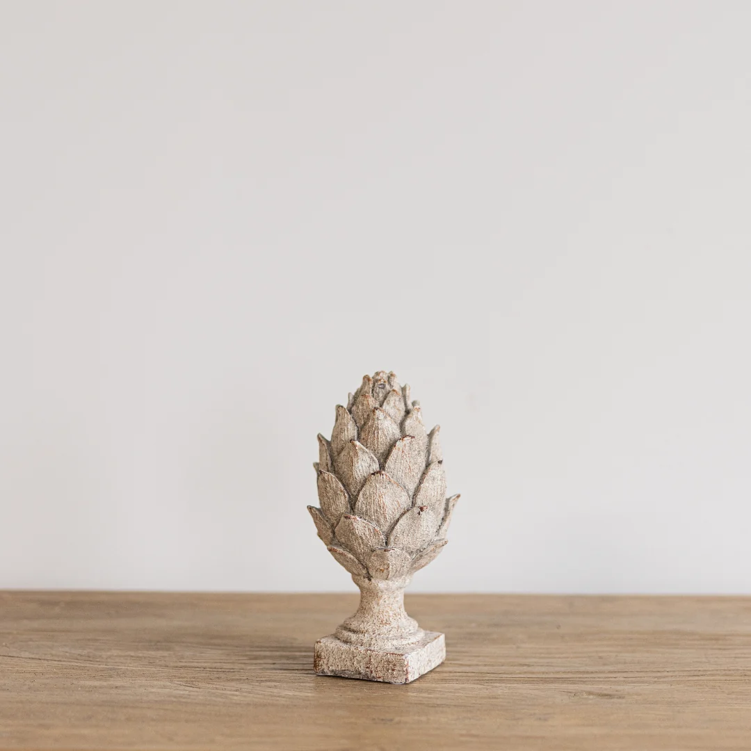 White Washed Artichoke Statue