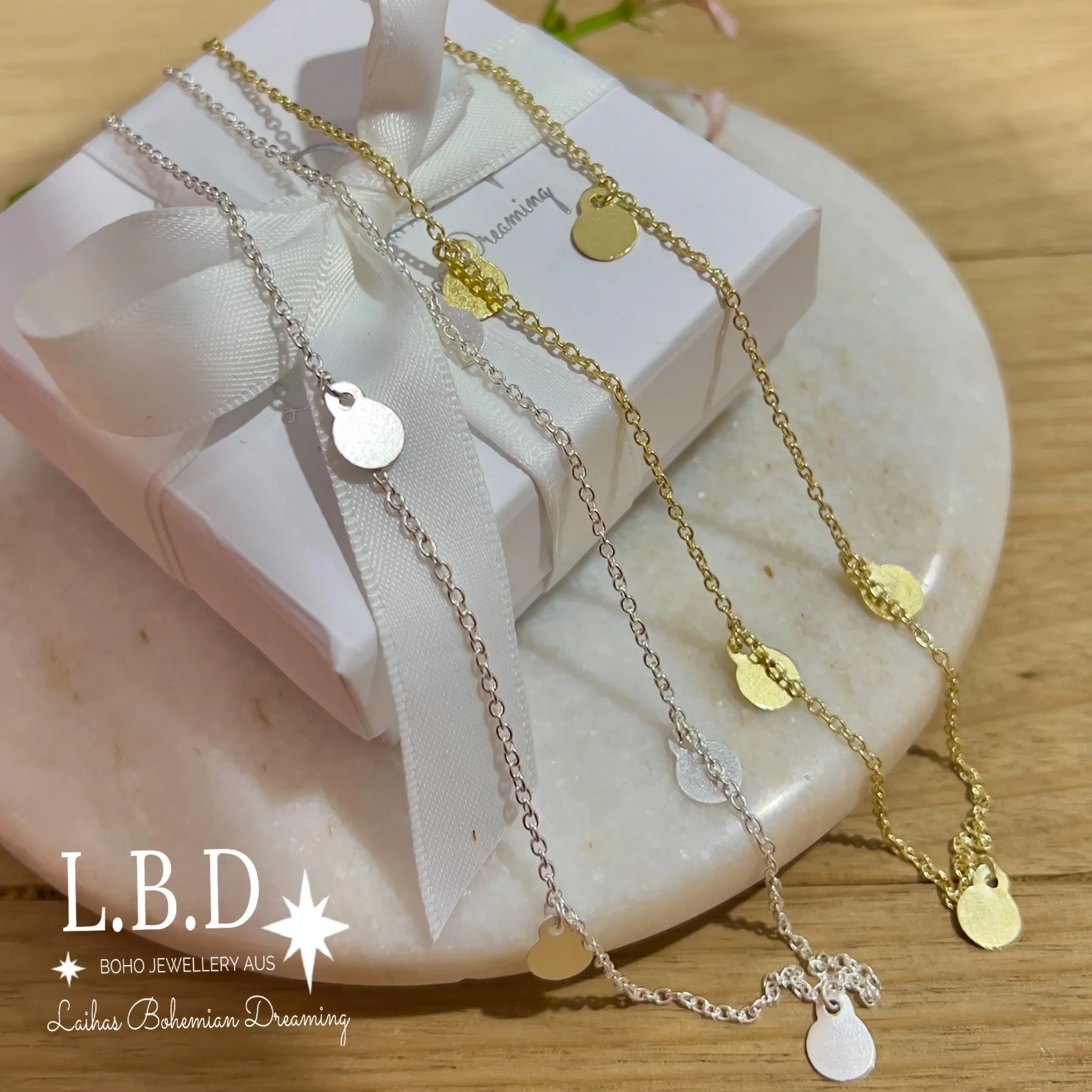 Laihas Sterling Silver Round Disk Choker Necklace