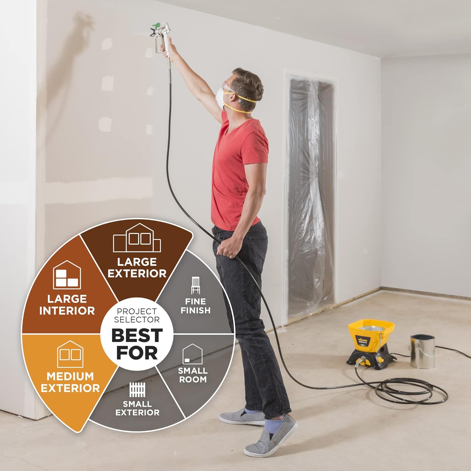 Wagner Control Pro 130 Paint Sprayer, Airless, Low Overspray