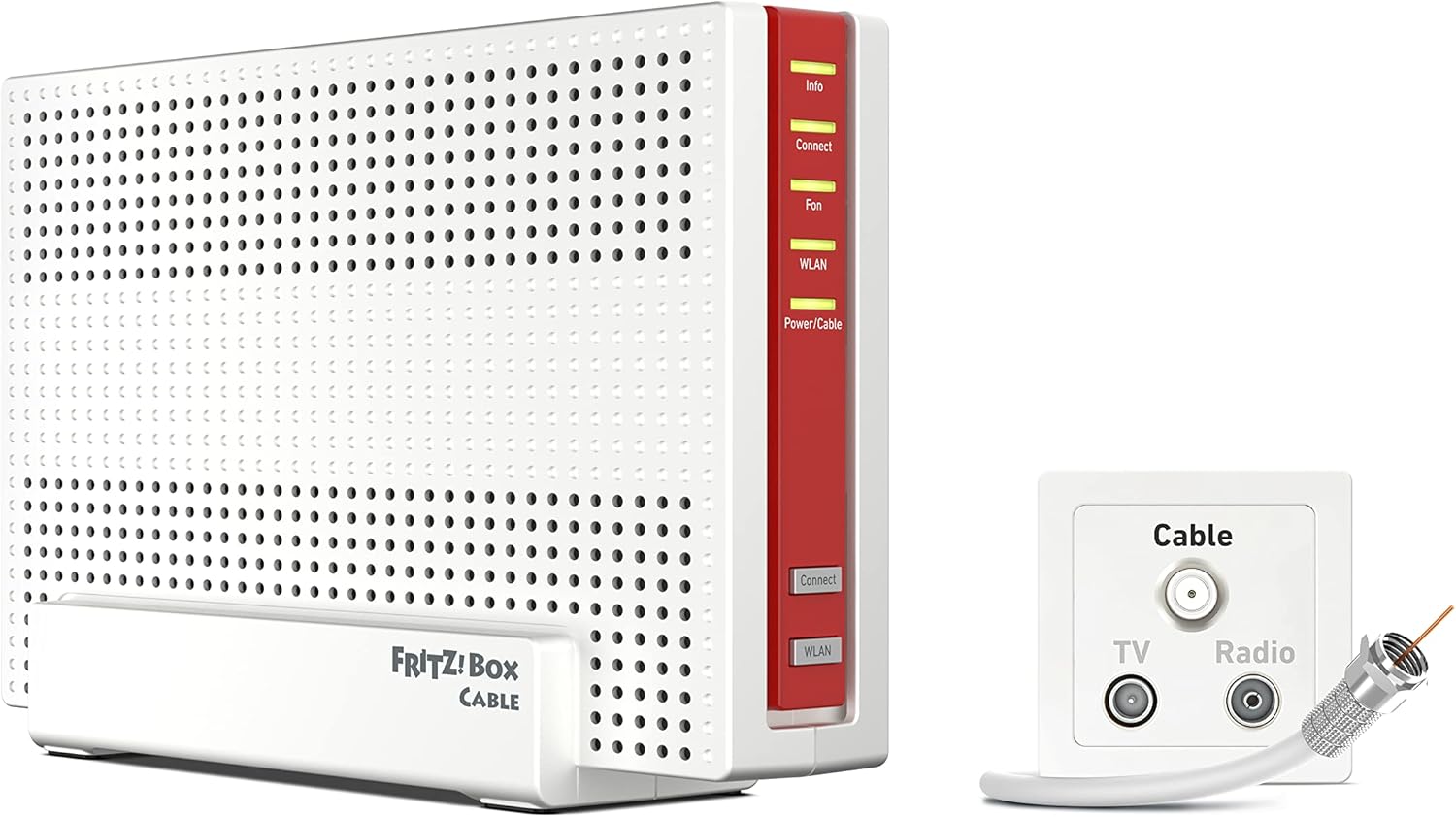 FRITZ!Box 6690 Cable | Router für einen Kabelanschluss (DOCSIS 3.1-Kabel-Modem, 4x4 Wi-Fi 6 (WLAN AX) mit 4.800 MBit/s (5 GHz) + 1.200 MBit/s (2,4 GHz), 1x 2,5-Gigabit-LAN-Anschluss, USB 3.0, DECT)