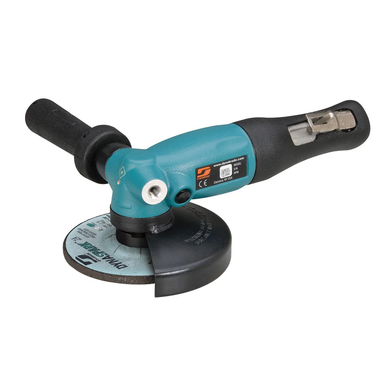 Dynabrade 52633  ~  5 Inch Diameter Right Angle Depressed Center Wheel Grinder (Replaces 52620) 1.3 Hp 12000 Rpm Rotational Exhaust 5/8 11 Inch Spindle Thread