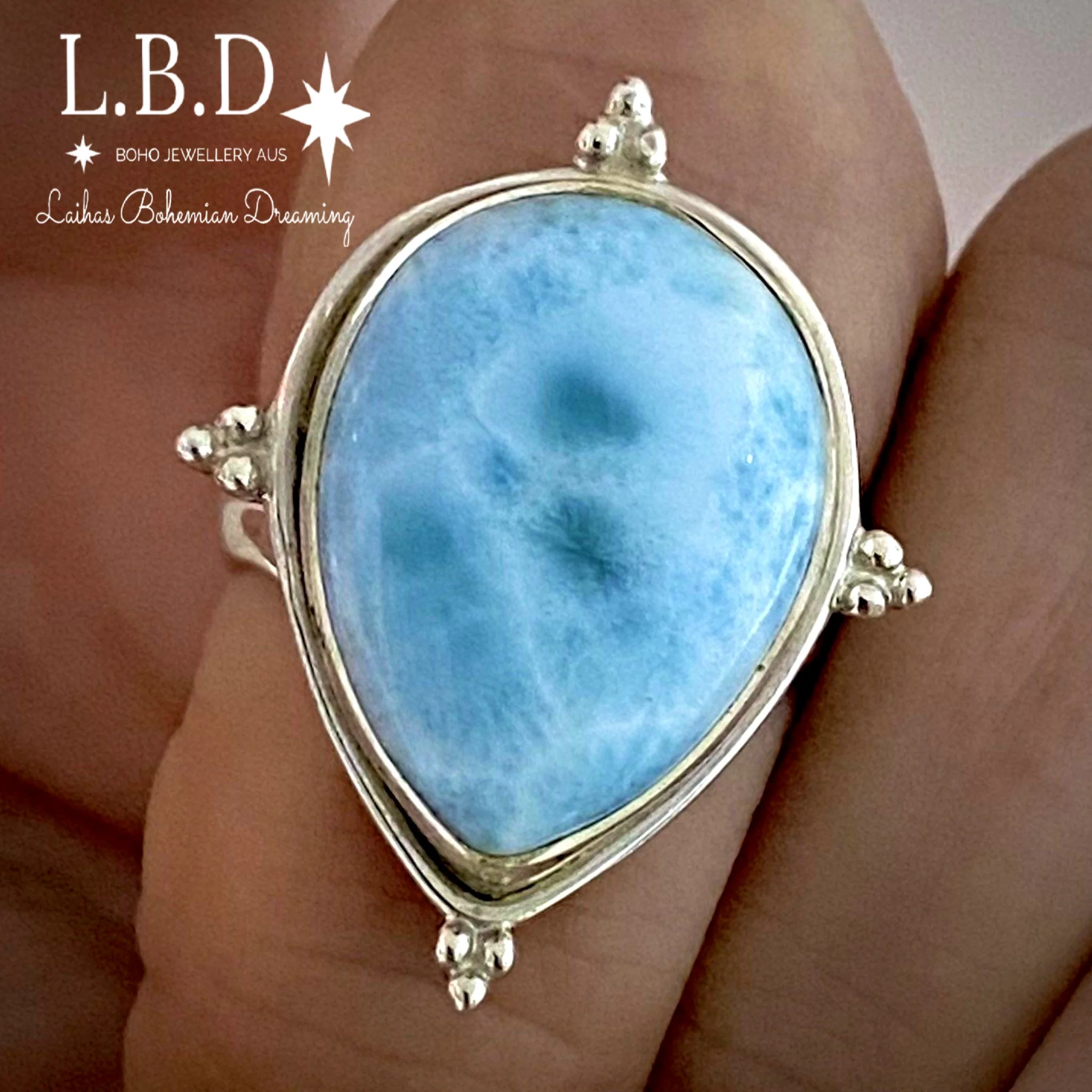 Laihas Zahli Raindrop Larimar Ring