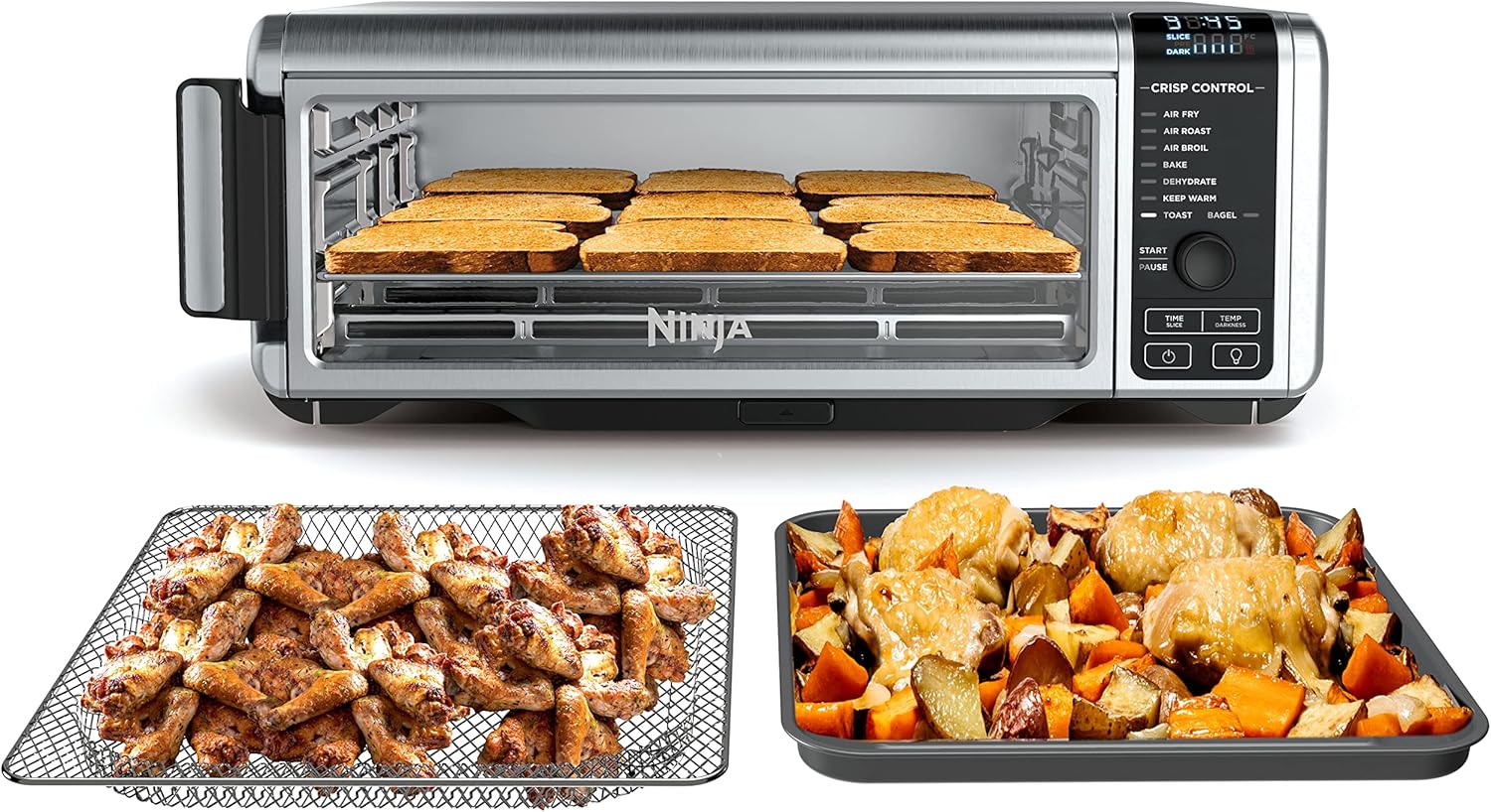 Ninja Air Fryer Toaster Oven Combo | 8-in-1 Functionality | Flip Up & Away for Storage Space