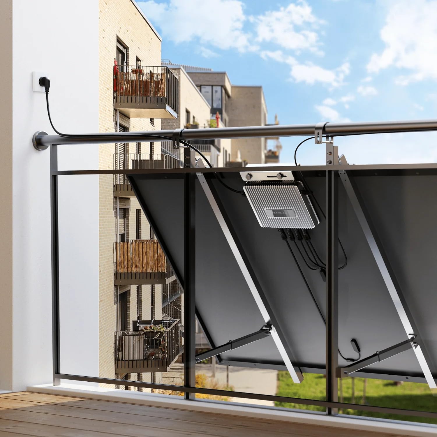 EcoFlow Stream Mikro-Wechselrichter 800W 0% VAT, Intelligenter Solarwechselrichter WLAN für Balkonkraftwerk, PV-Wechselrichter für 2 Solarpanele, 2 MPPT, App, inkl. AC & DC Kabel