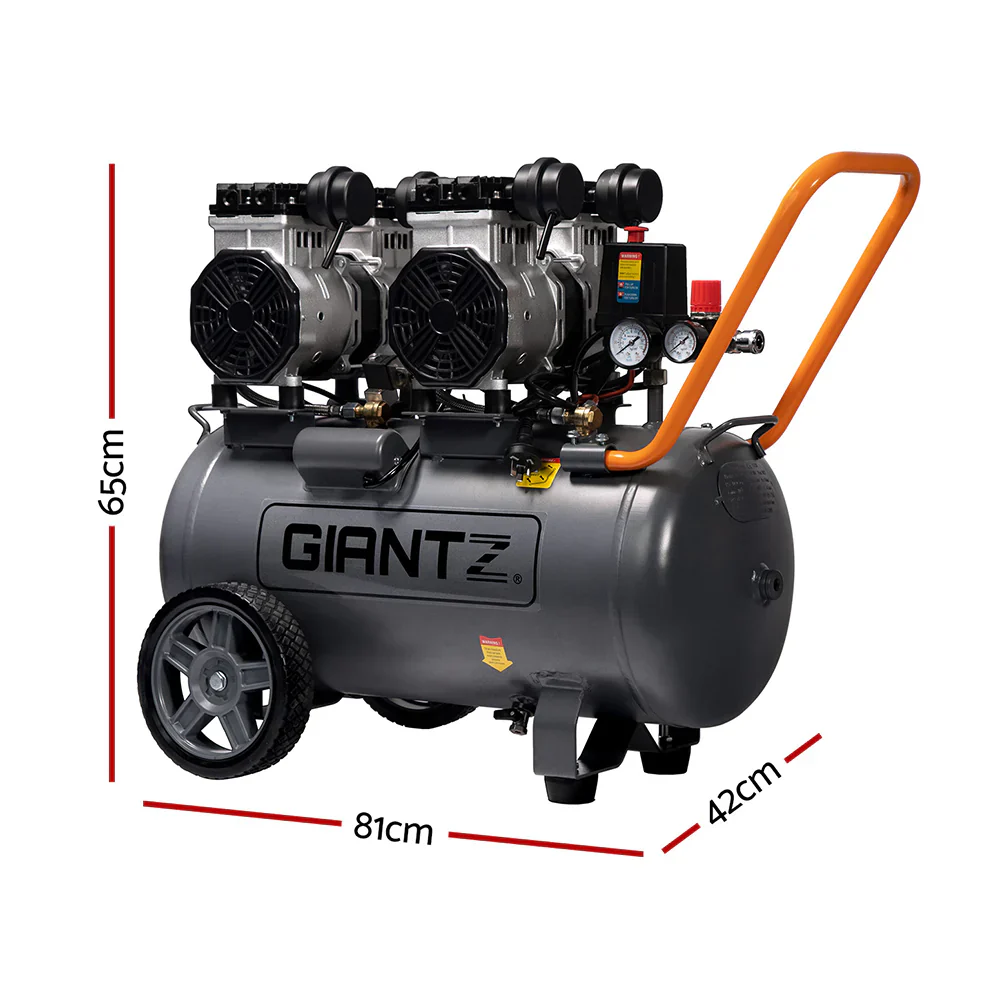 Giantz 50L légkompresszor 200L/perc 3.0HP olajmentes csendes elektromos hordozható levegőfúvó