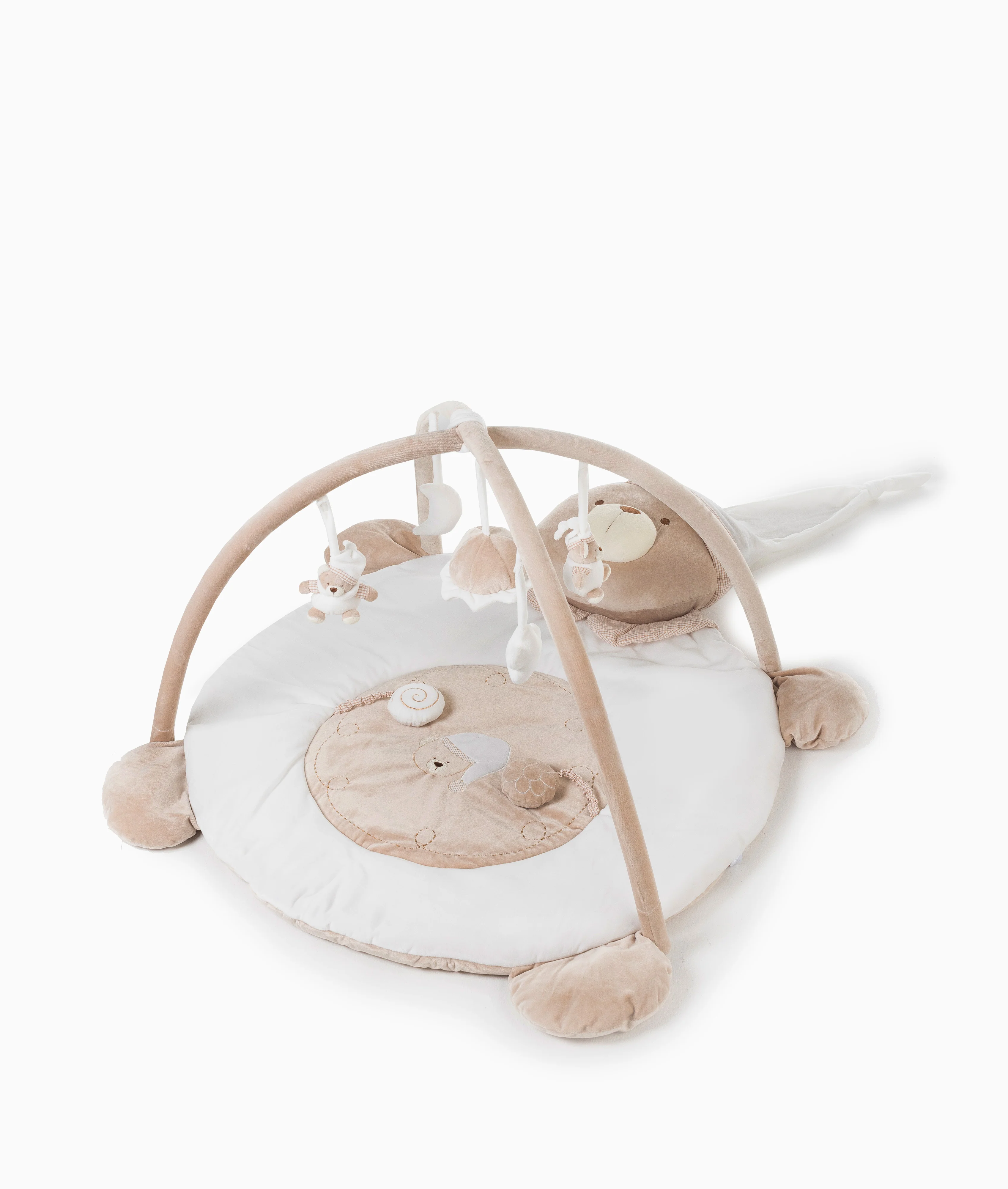 Bear Playmat & Gym Classic | White & Beige