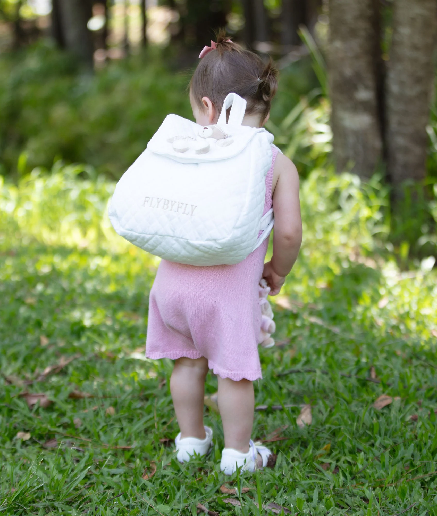 Kids Backpack | White & Beige