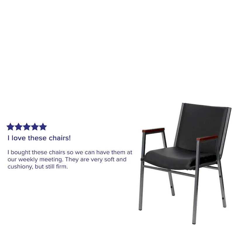 Heavy Duty Stack Chair with Arms - 21D x 21W x 31H