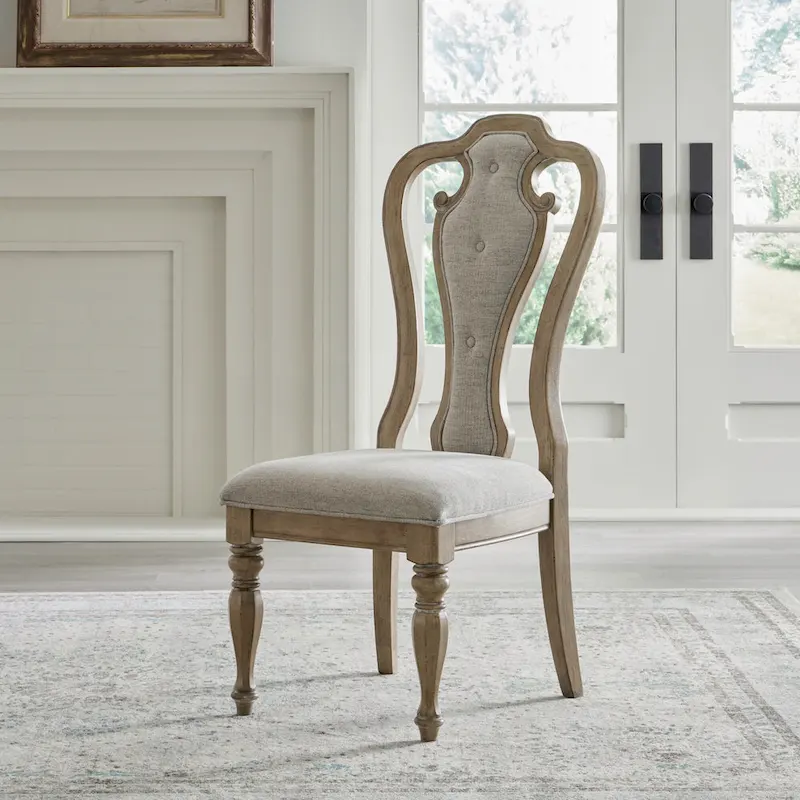 White Pedestal Dining Table with 4 Upholstered Chairs