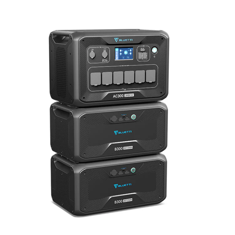 KIT GENERATORE DI CORRENTE BLUETTI 3000W 3072WH AC300 + 2 BATTERIE B300 DI RISERVA DOMESTICA AC300+2*B300