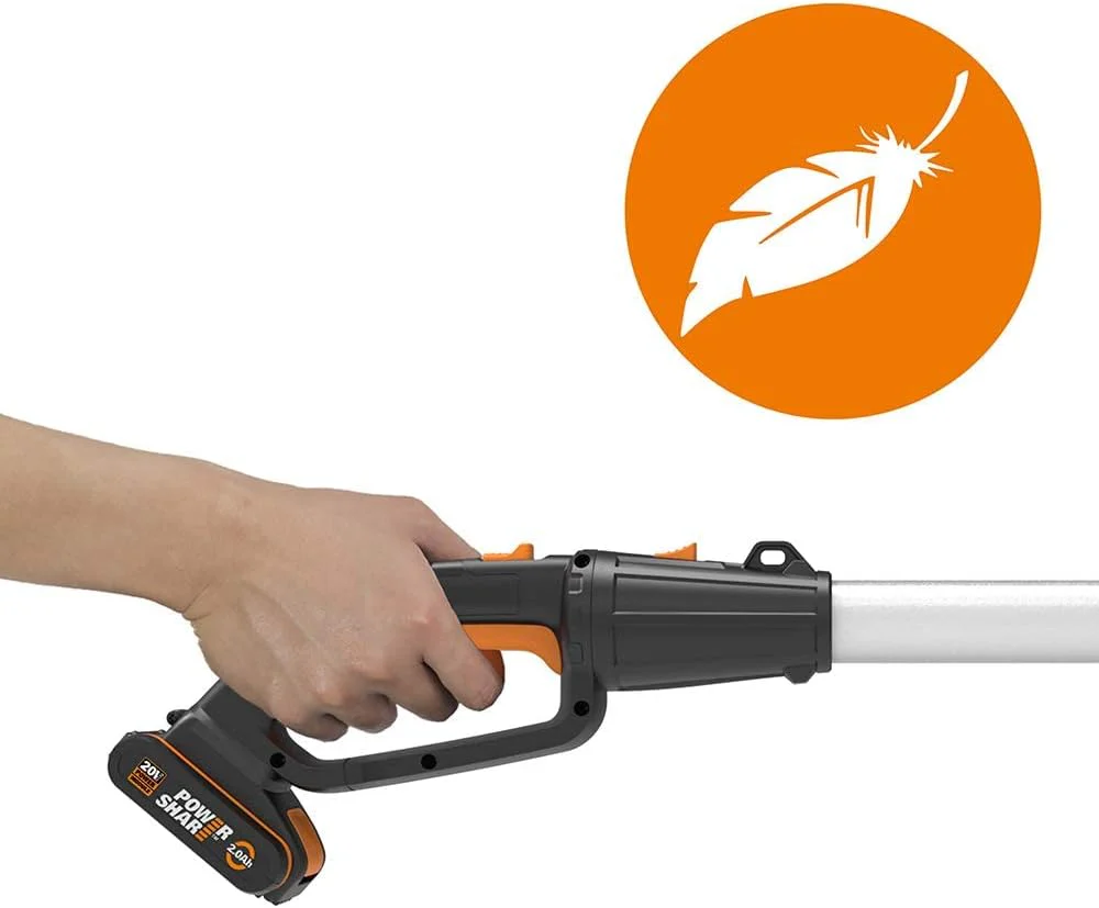 Worx 18V(20V MAX) Tagliasiepi telescopico a batteria WG252E, 2,0Ah, PowerShare, lame diamantate tagliate al laser, caricabatterie rapido da 1 ora