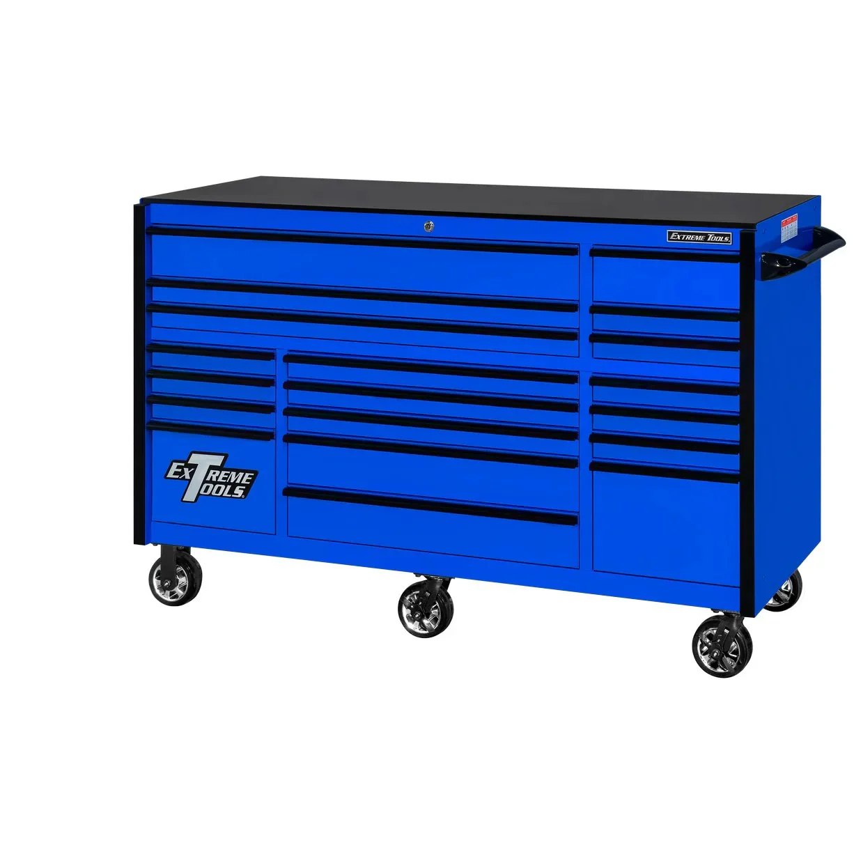 Extreme Tools RX250 Series 72-inch x 30-inch Rolling Cart – 19 Drawers – 250 lb Drawer Slides