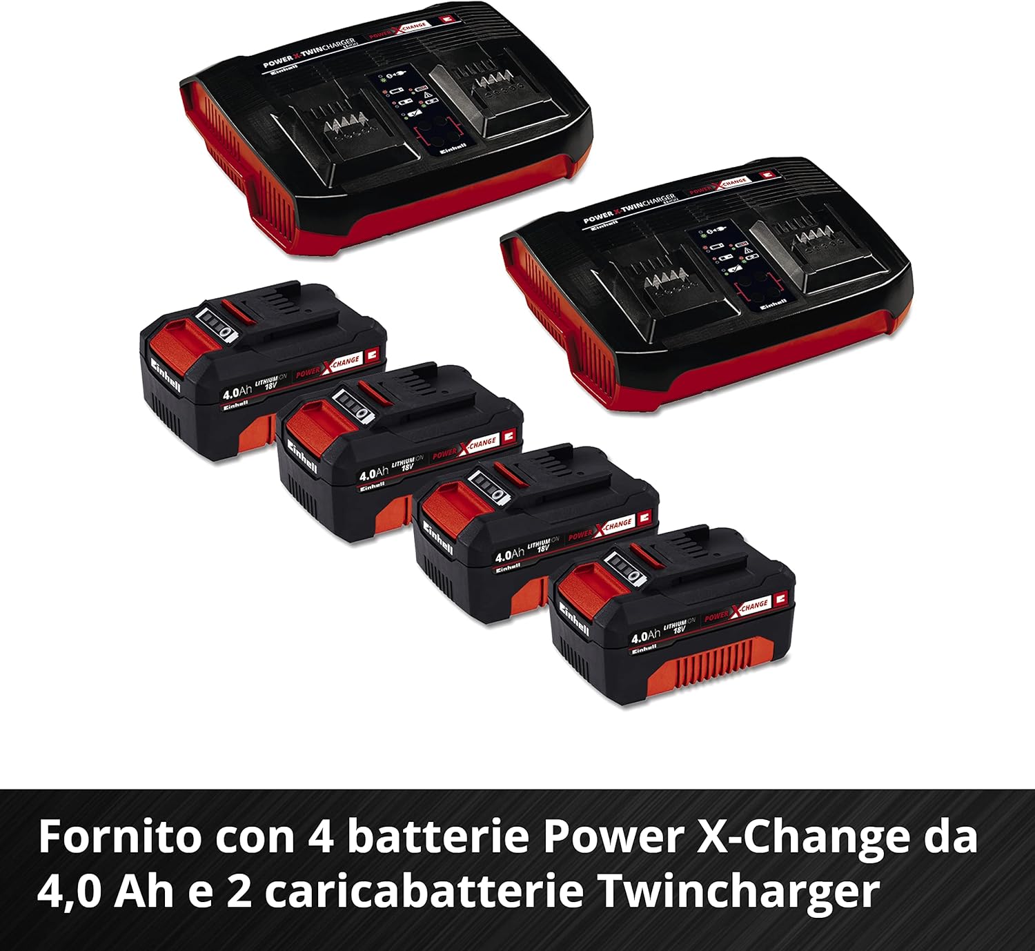 Einhell Professional Tosaerba a batteria GP-CM 36/47 S HW Li Kit Power X-Change (36 V, 47 cm larghezza di taglio, 700 m², trazione semovente, Brushless, funzione mulching incl. 4x 4,0 Ah batteries, 2x