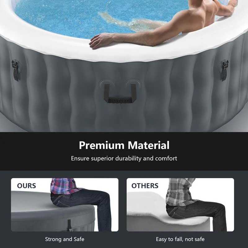Eletriclife 4 Person Inflatable Hot Tub Spa with 108 Massage Bubble Jets