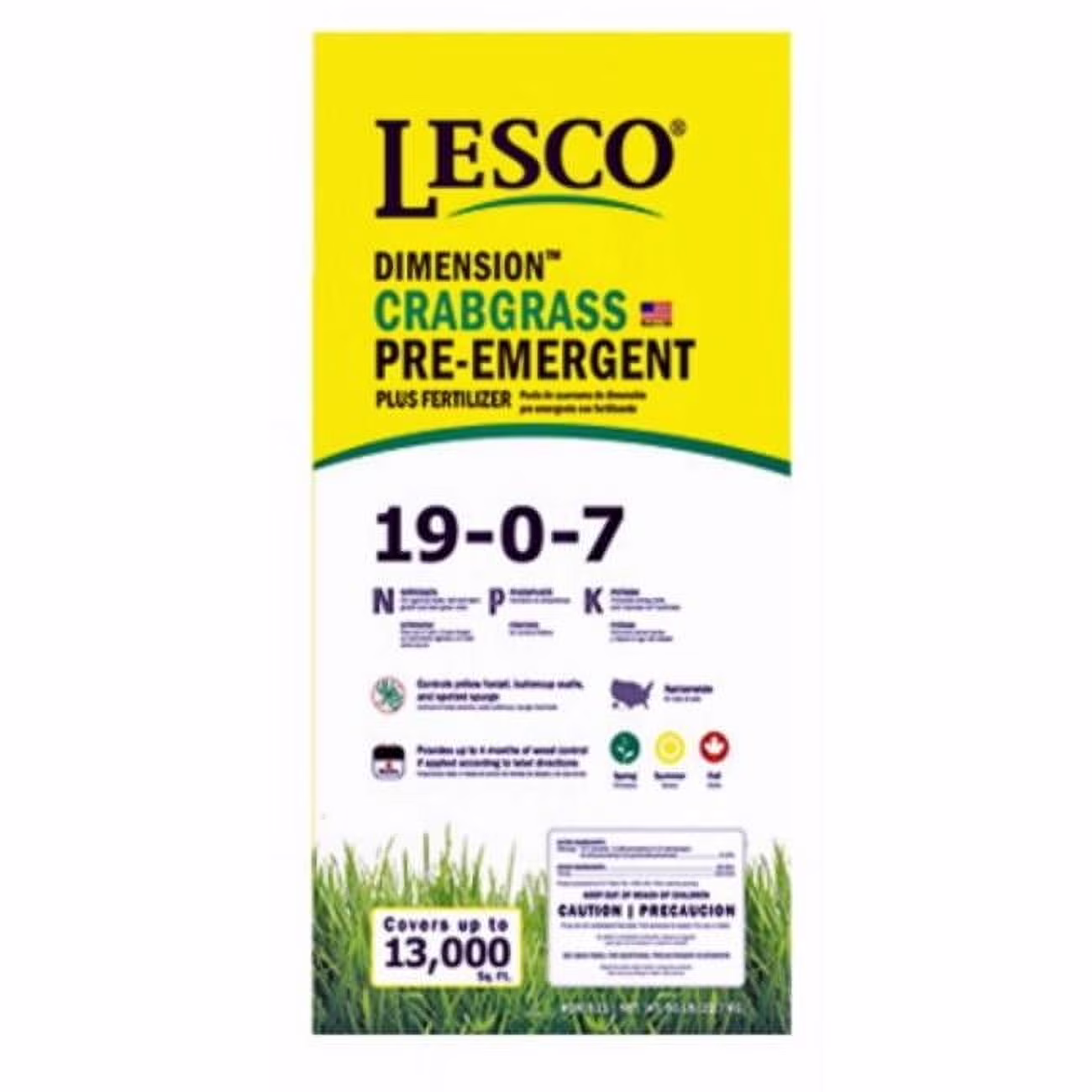 Lesco Professional 080311 Crabgrass Preventer Turf Fertilizer, 19-0-7 Formula, 50 Lbs., 13,000-Sq. Ft. - Quantity 1
